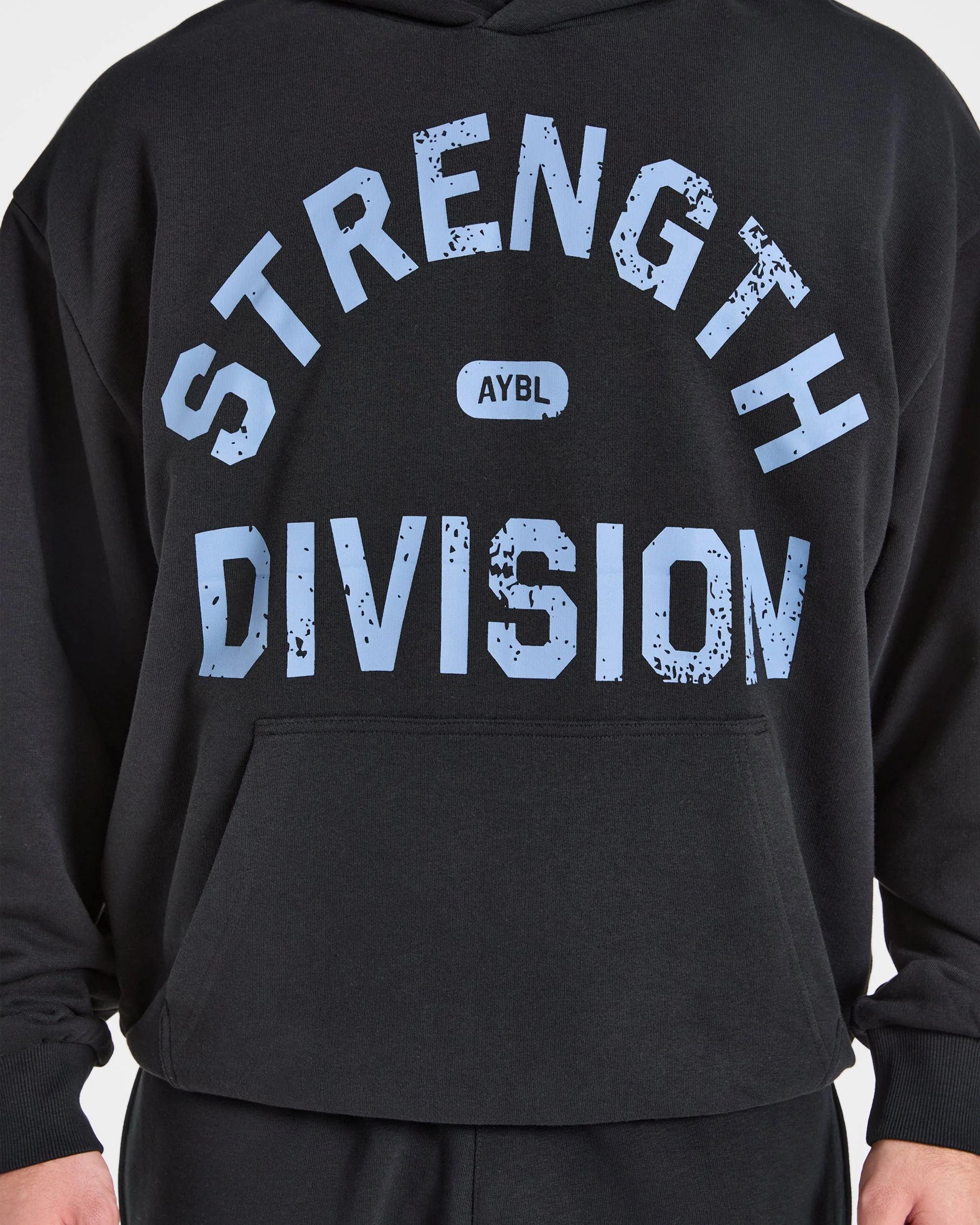 Strength Division Oversized Hoodie - Noir/Bleu - Image 5