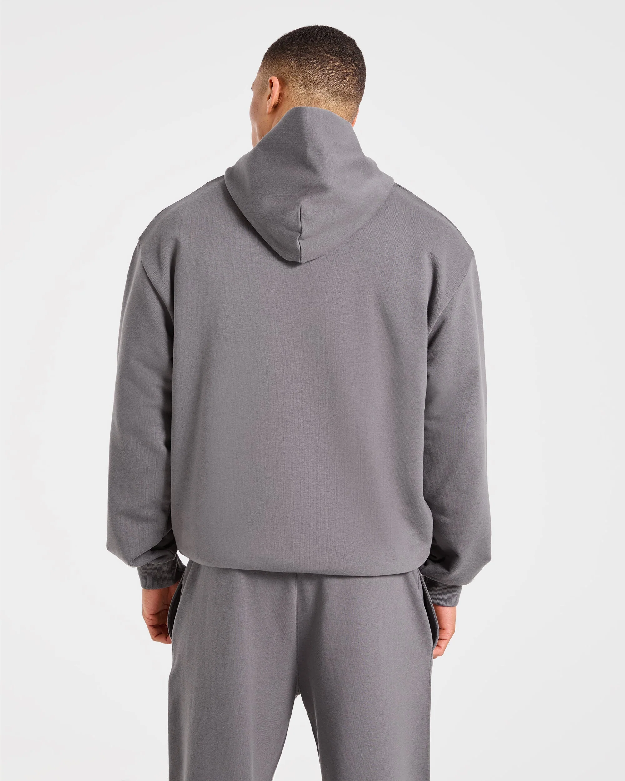 Strength Division Oversized Hoodie - Charcoal/Rouge - Image 2