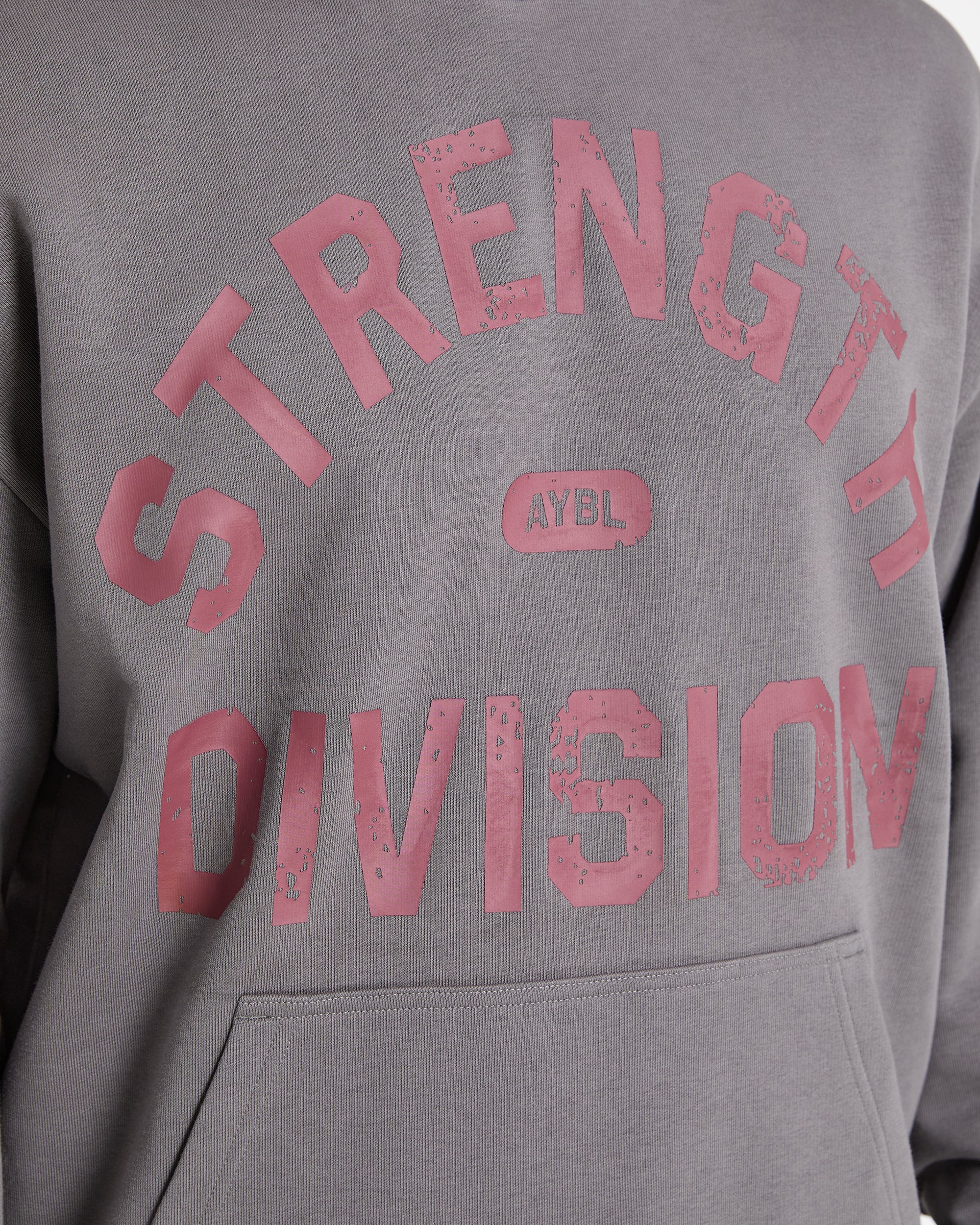 Strength Division Oversized Hoodie - Charcoal/Rouge - Image 6