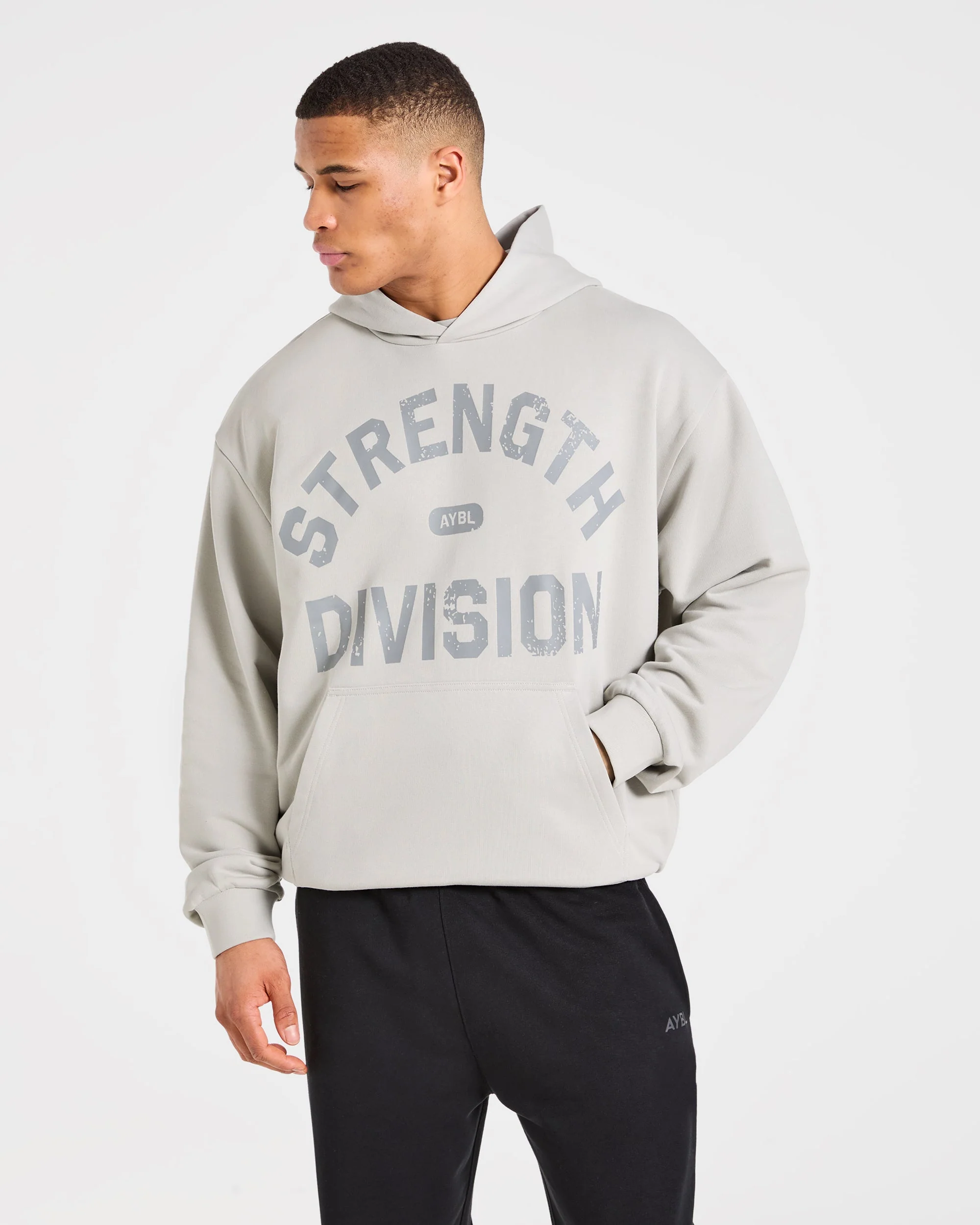 Strength Division Oversized Hoodie - Iced Gris - Image 7