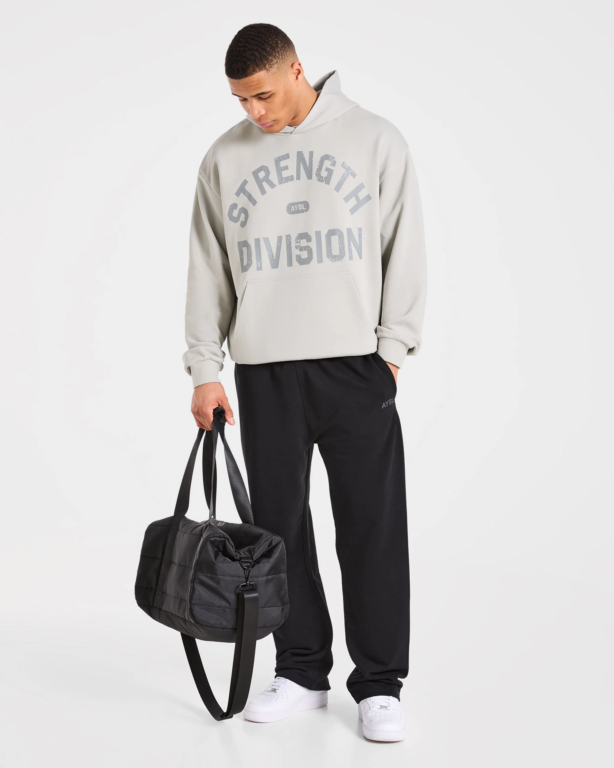Strength Division Oversized Hoodie - Iced Gris - Image 8
