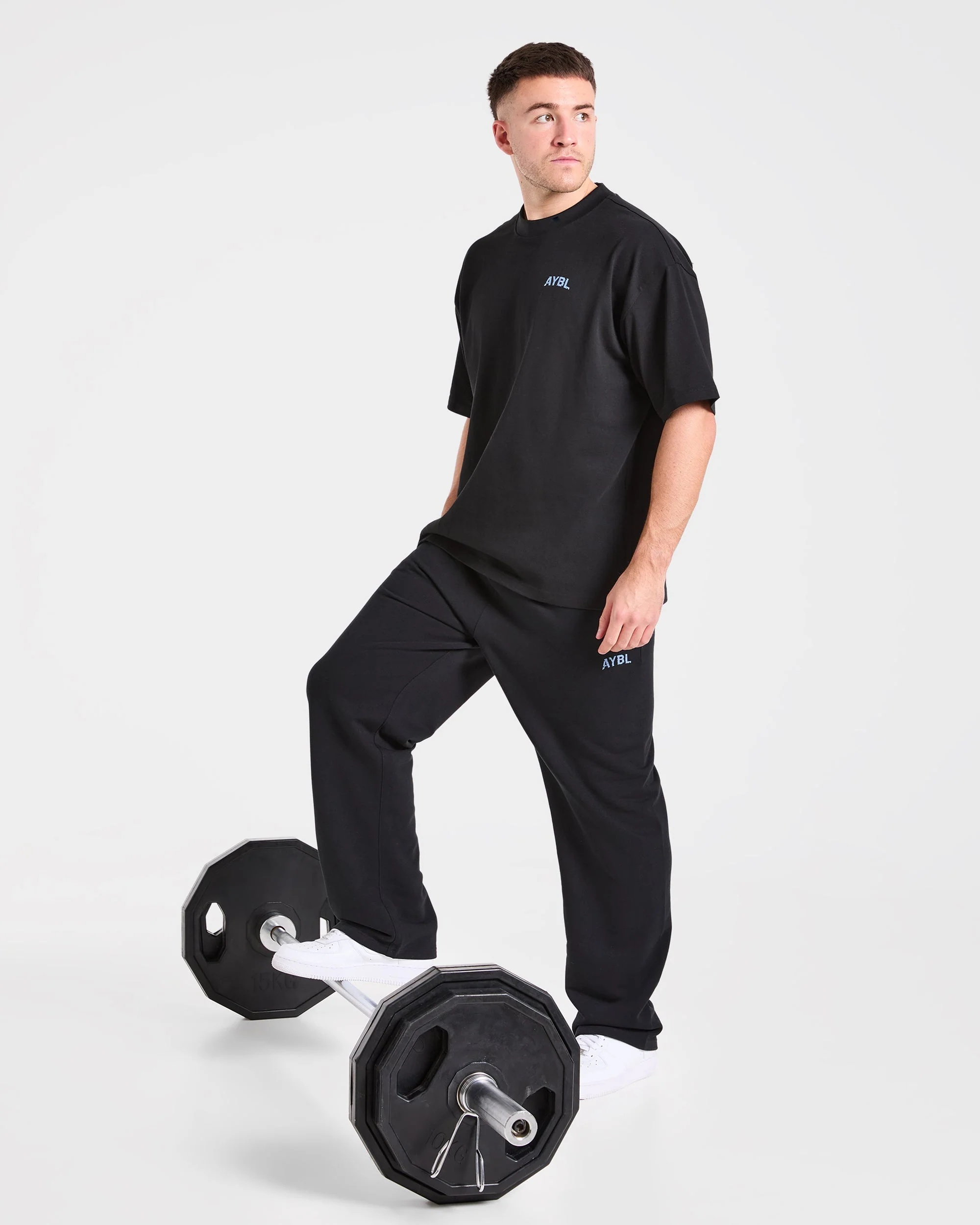 Strength Division Oversized Straight Leg Joggers - Noir/Bleu - Image 8