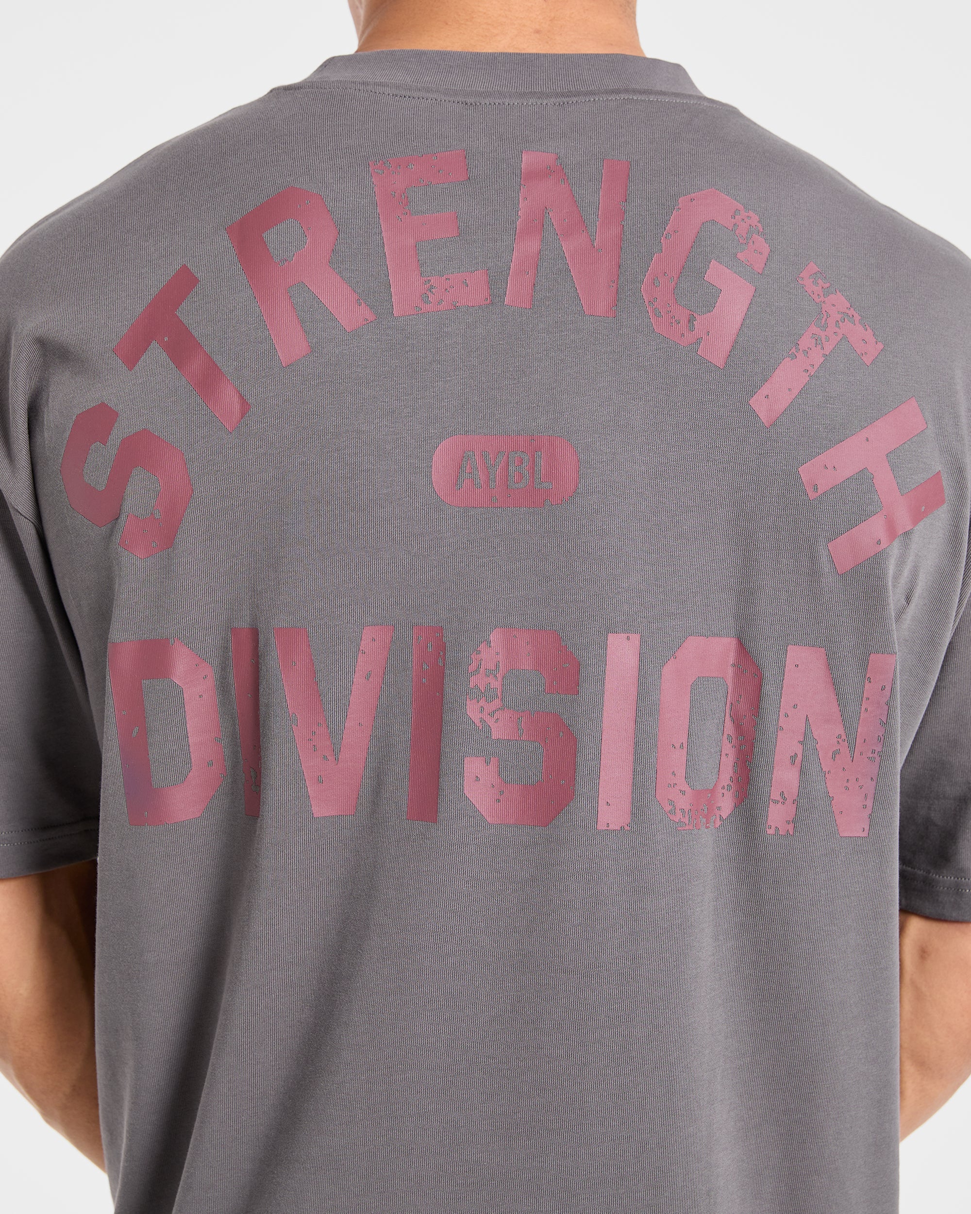 Strength Division Oversized T Shirt - Charcoal/Rouge - Image 5