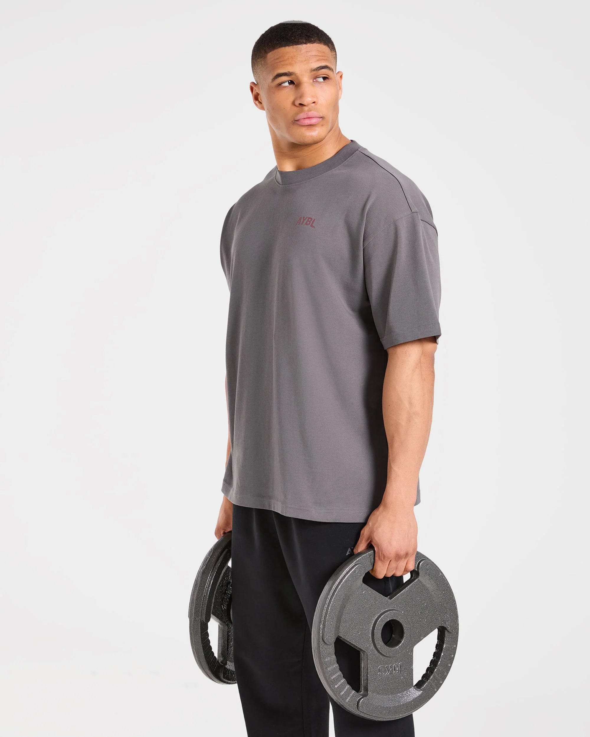Strength Division Oversized T Shirt - Charcoal/Rouge - Image 7