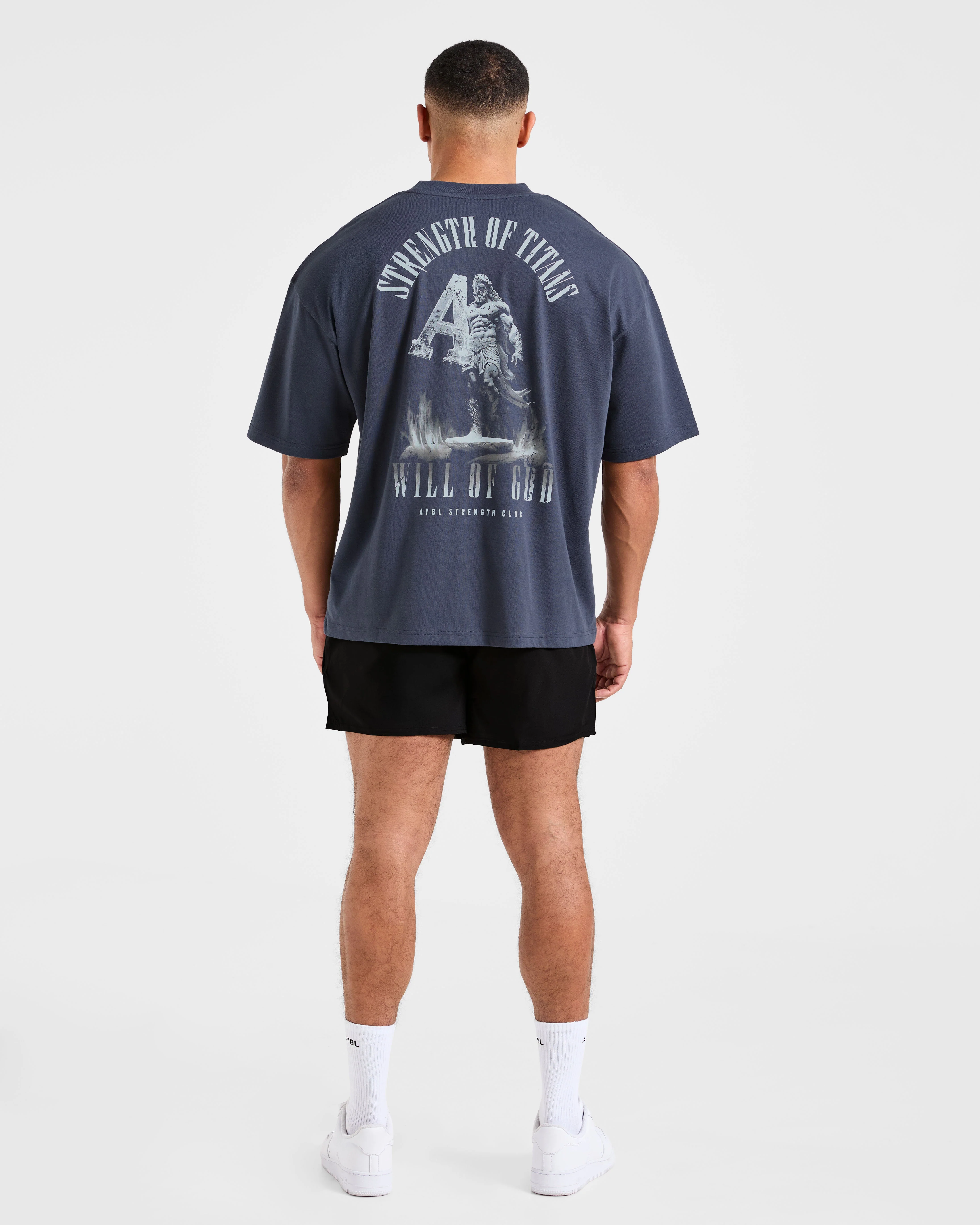 Strength Of Titans Oversized T Shirt - Deep Ocean Bleu - Image 4