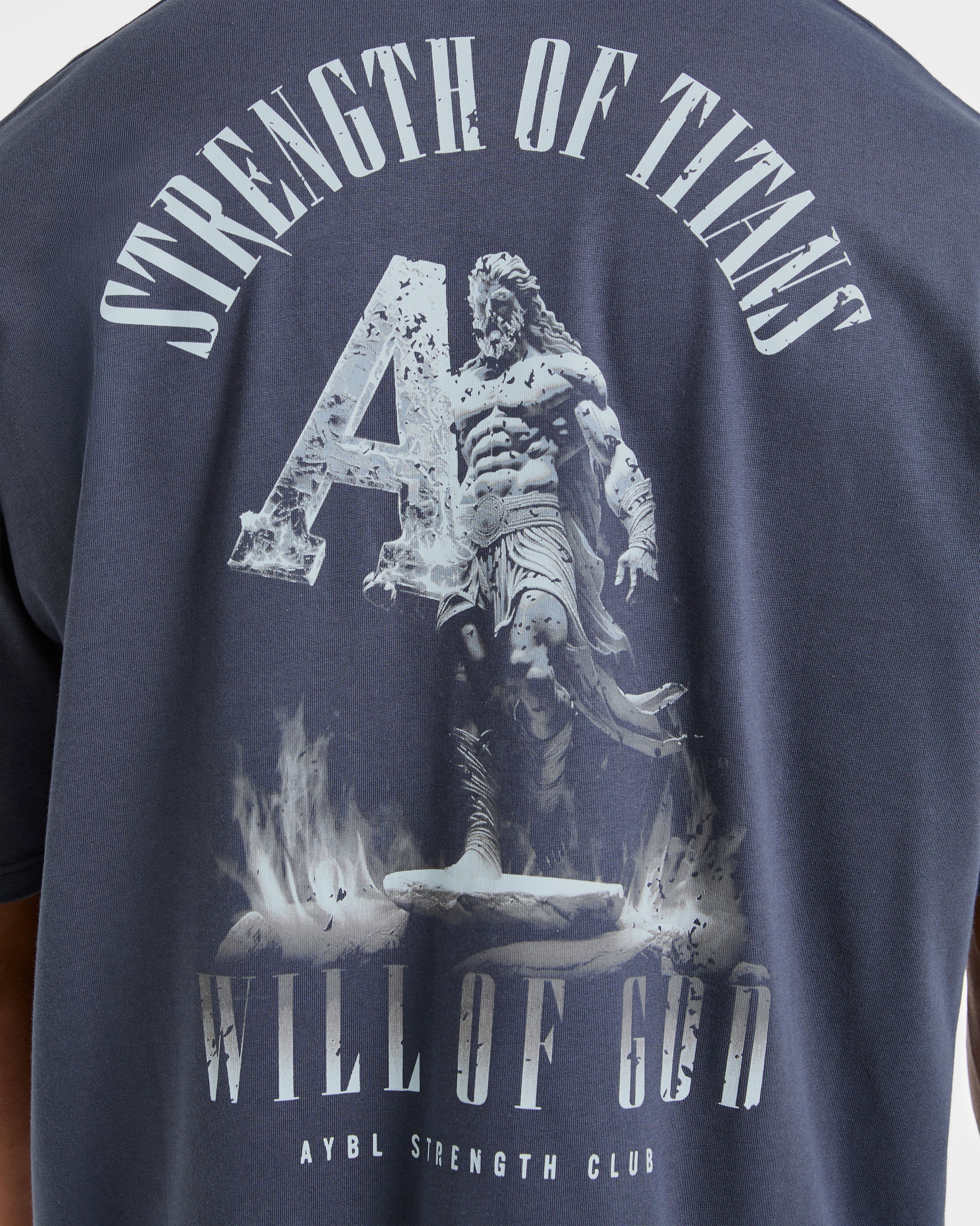 Strength Of Titans Oversized T Shirt - Deep Ocean Bleu - Image 6