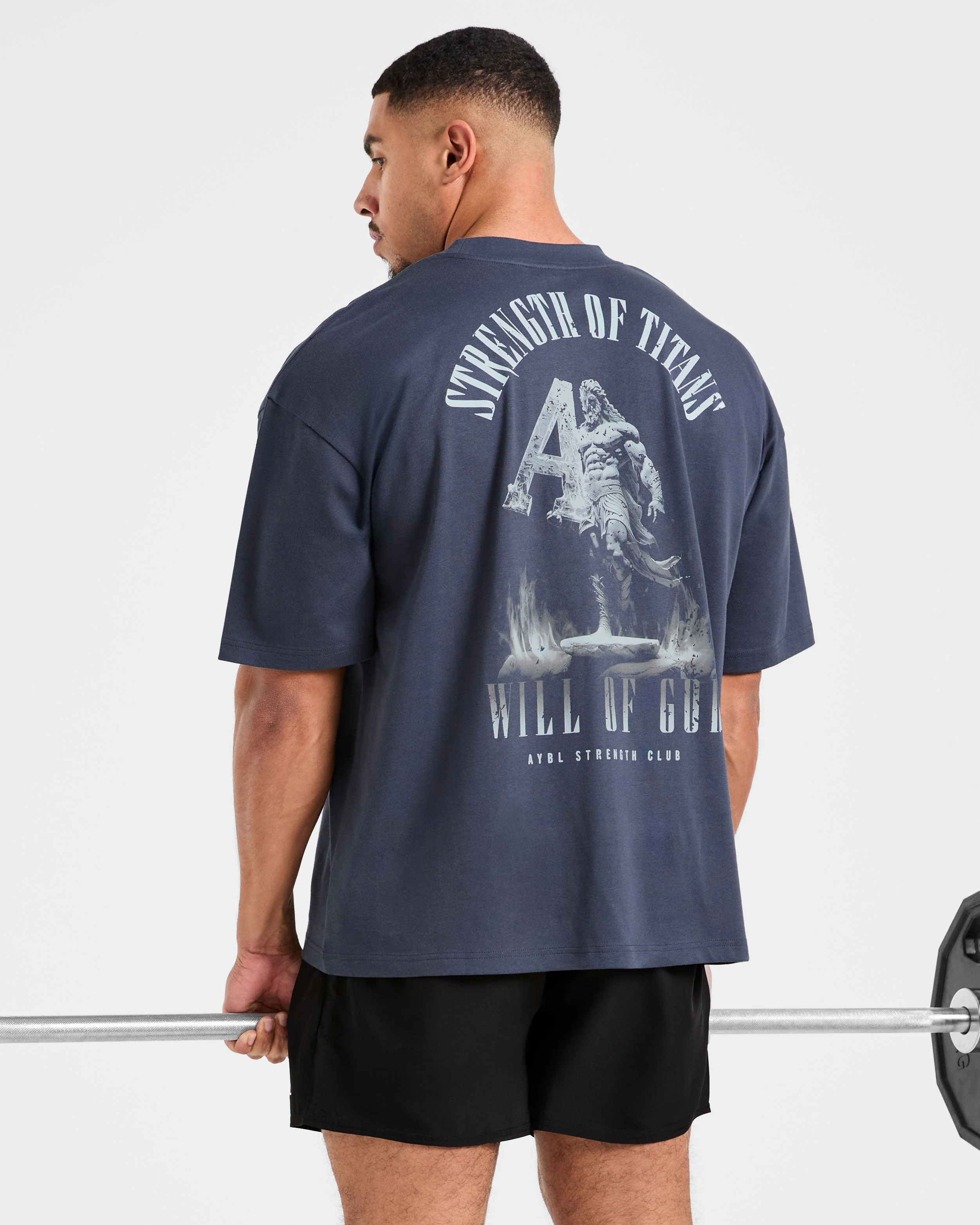 Strength Of Titans Oversized T Shirt - Deep Ocean Bleu - Image 8