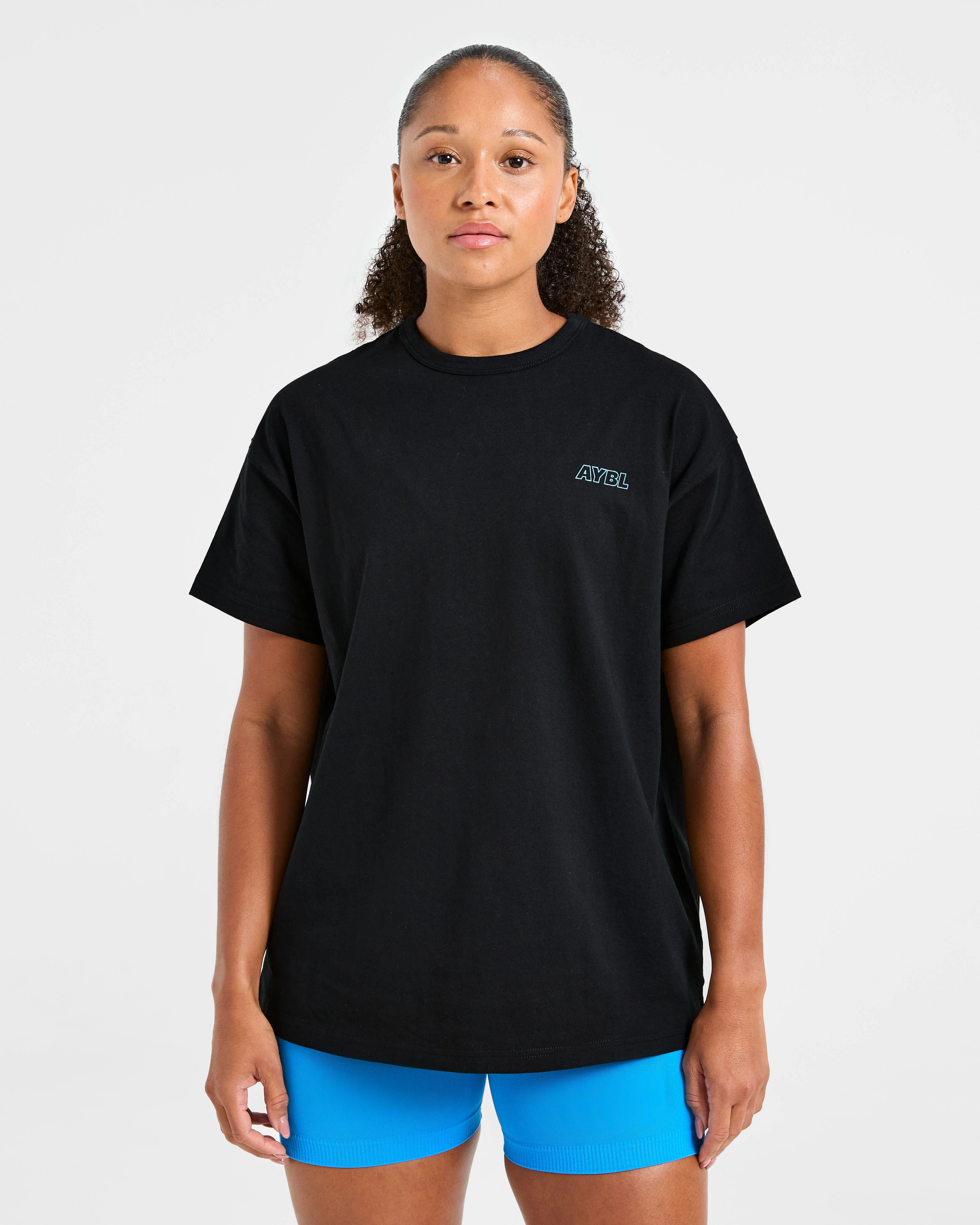 Strength Starts Here Oversized T Shirt - Noir/Bleu - Image 2