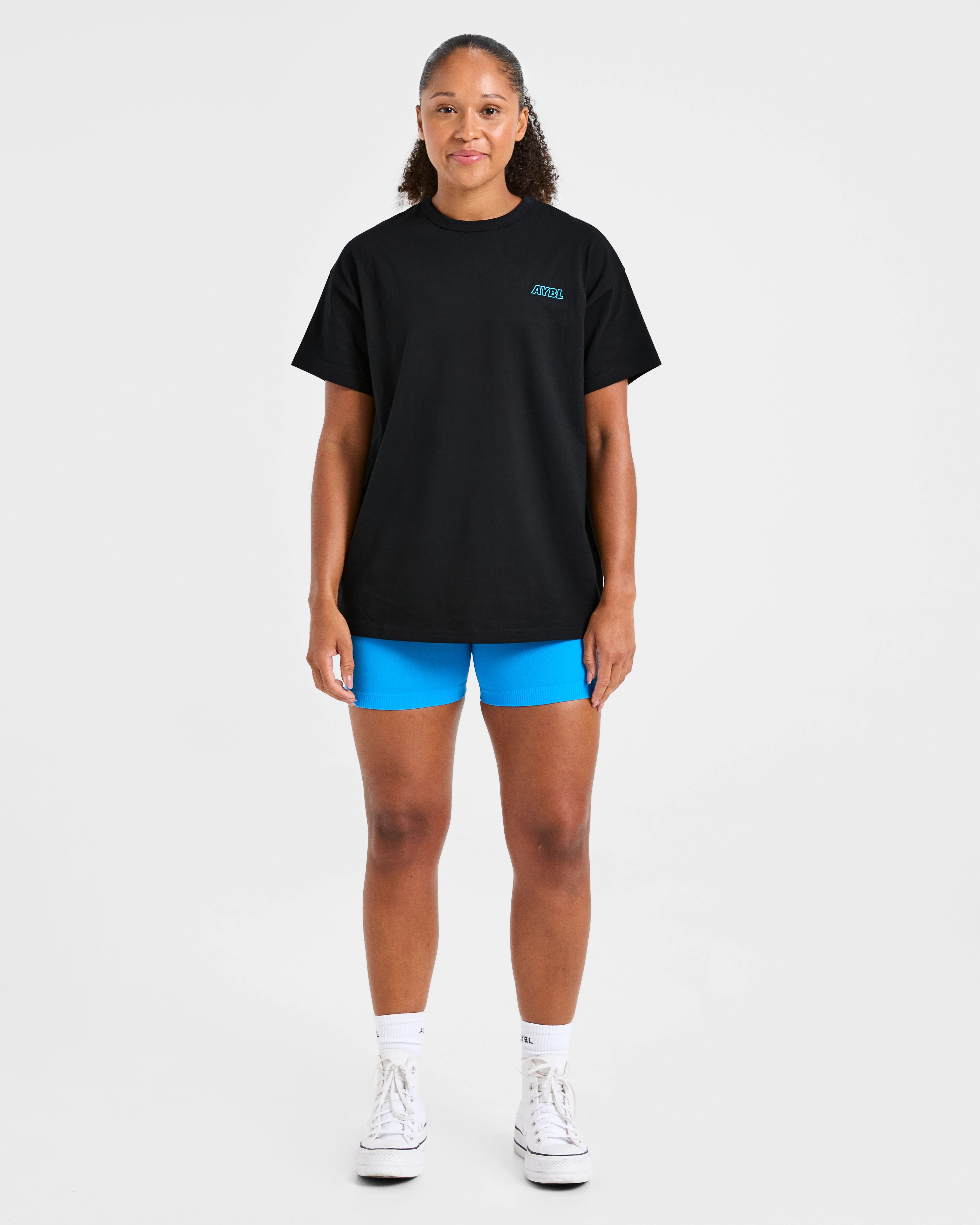 Strength Starts Here Oversized T Shirt - Noir/Bleu - Image 3