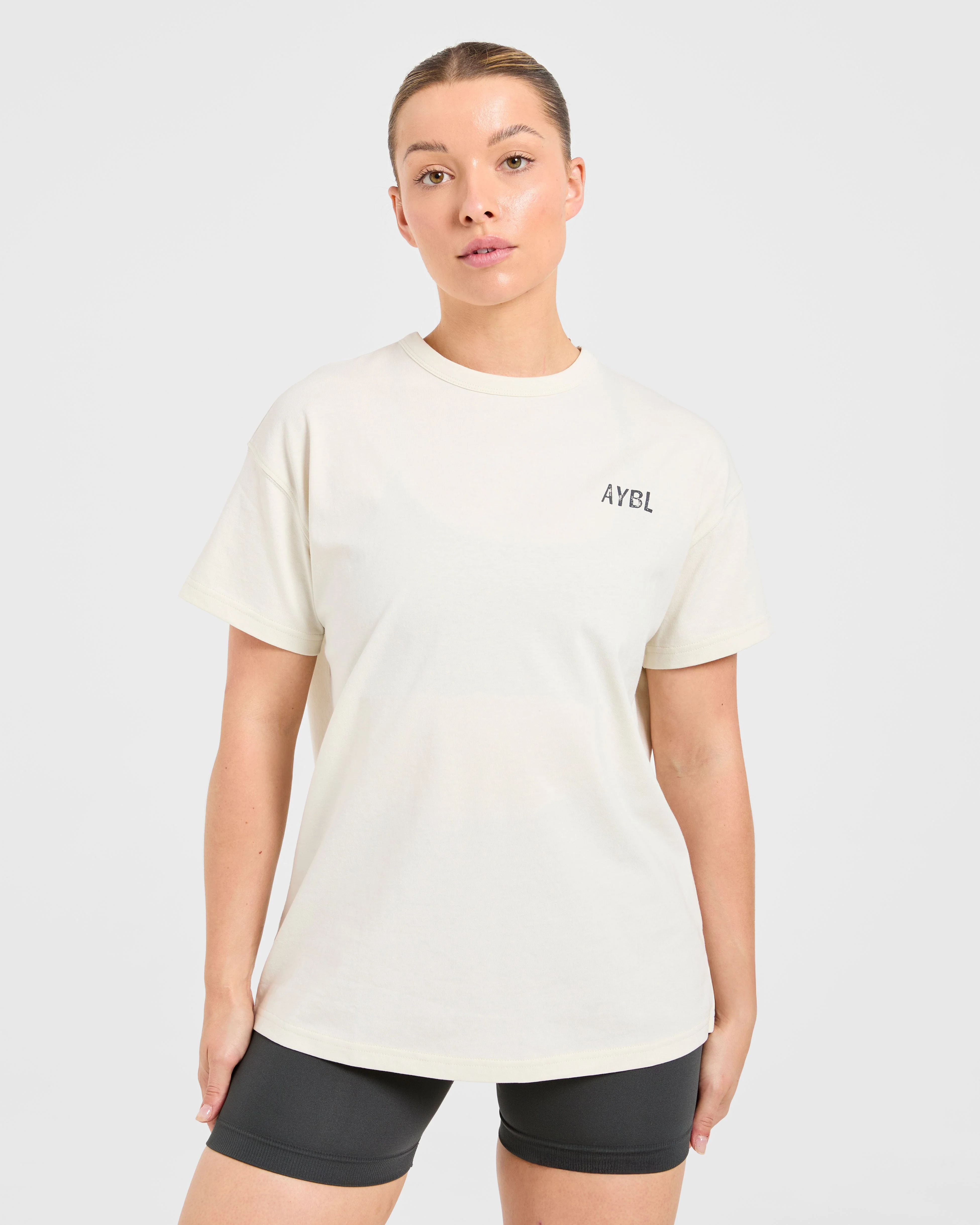 Strong Women Graphic Oversized T Shirt - Beige/Charcoal - Image 2