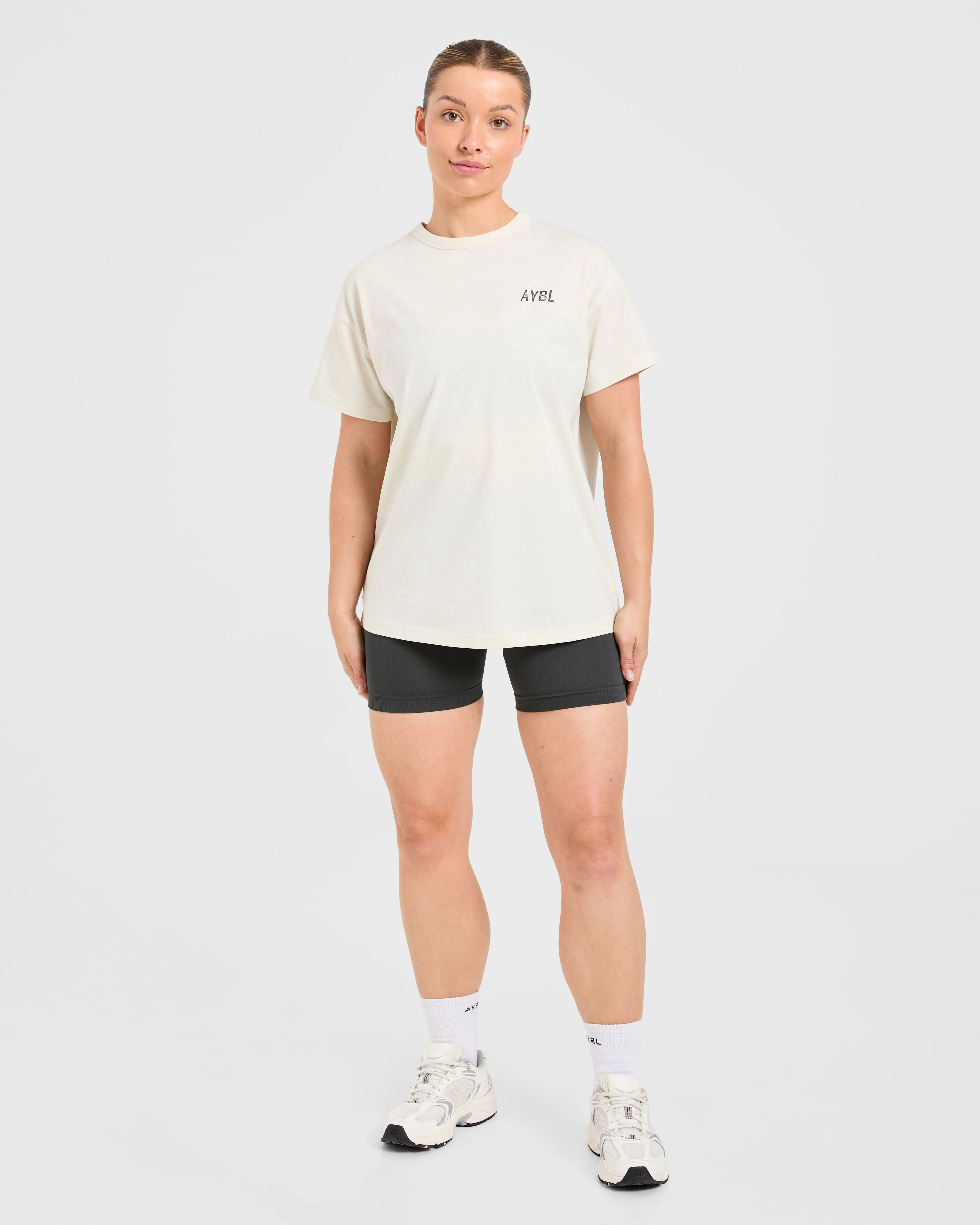Strong Women Graphic Oversized T Shirt - Beige/Charcoal - Image 3