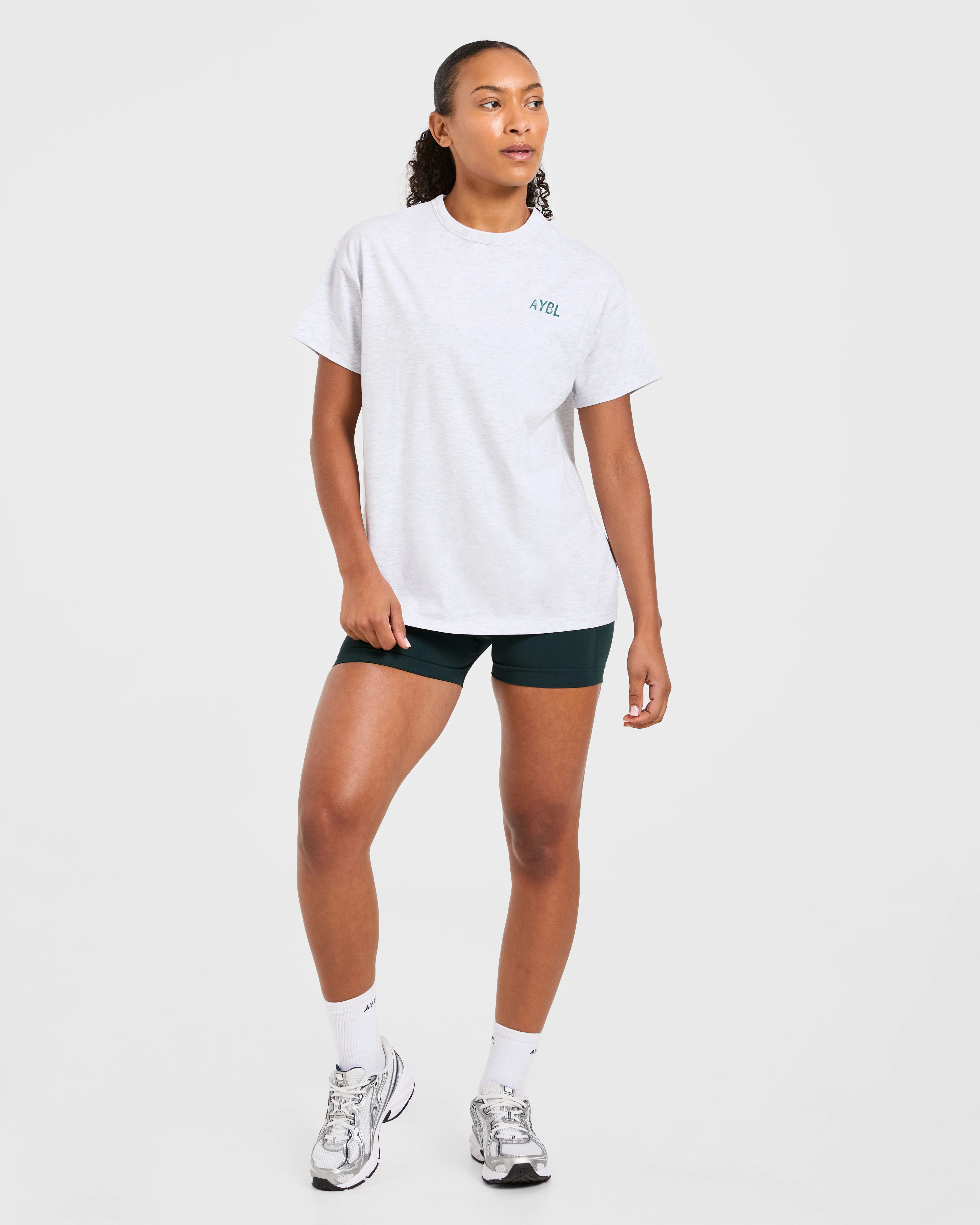 Strong Women Graphic Oversized T Shirt - Gris Marl/Vert - Image 3