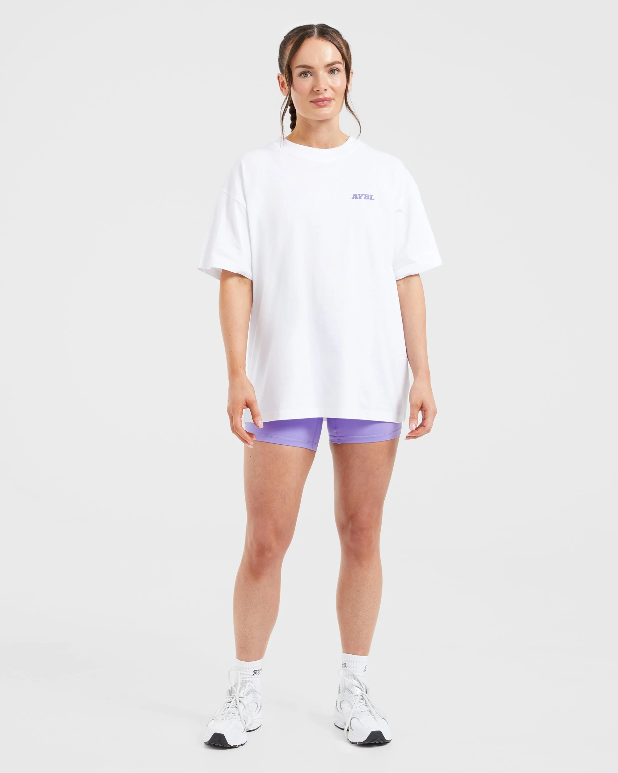 Stronger You Oversized T Shirt - Blanc/Violet - Image 3