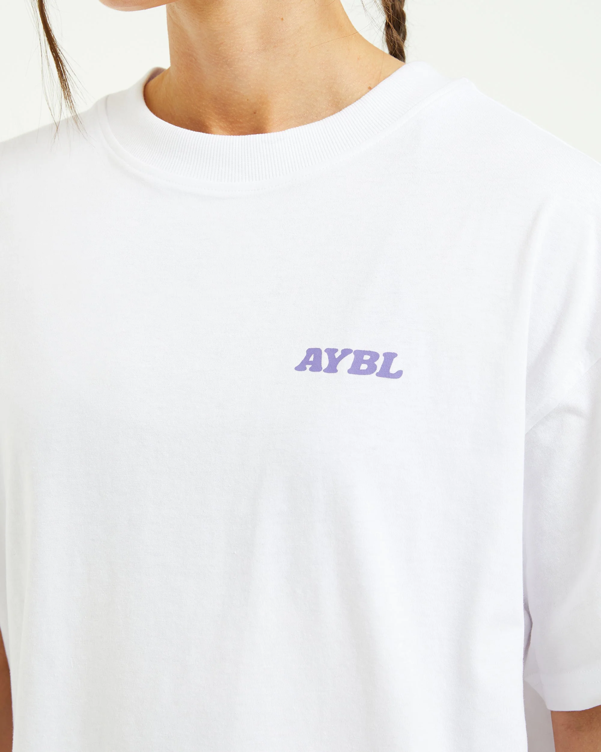 Stronger You Oversized T Shirt - Blanc/Violet - Image 5