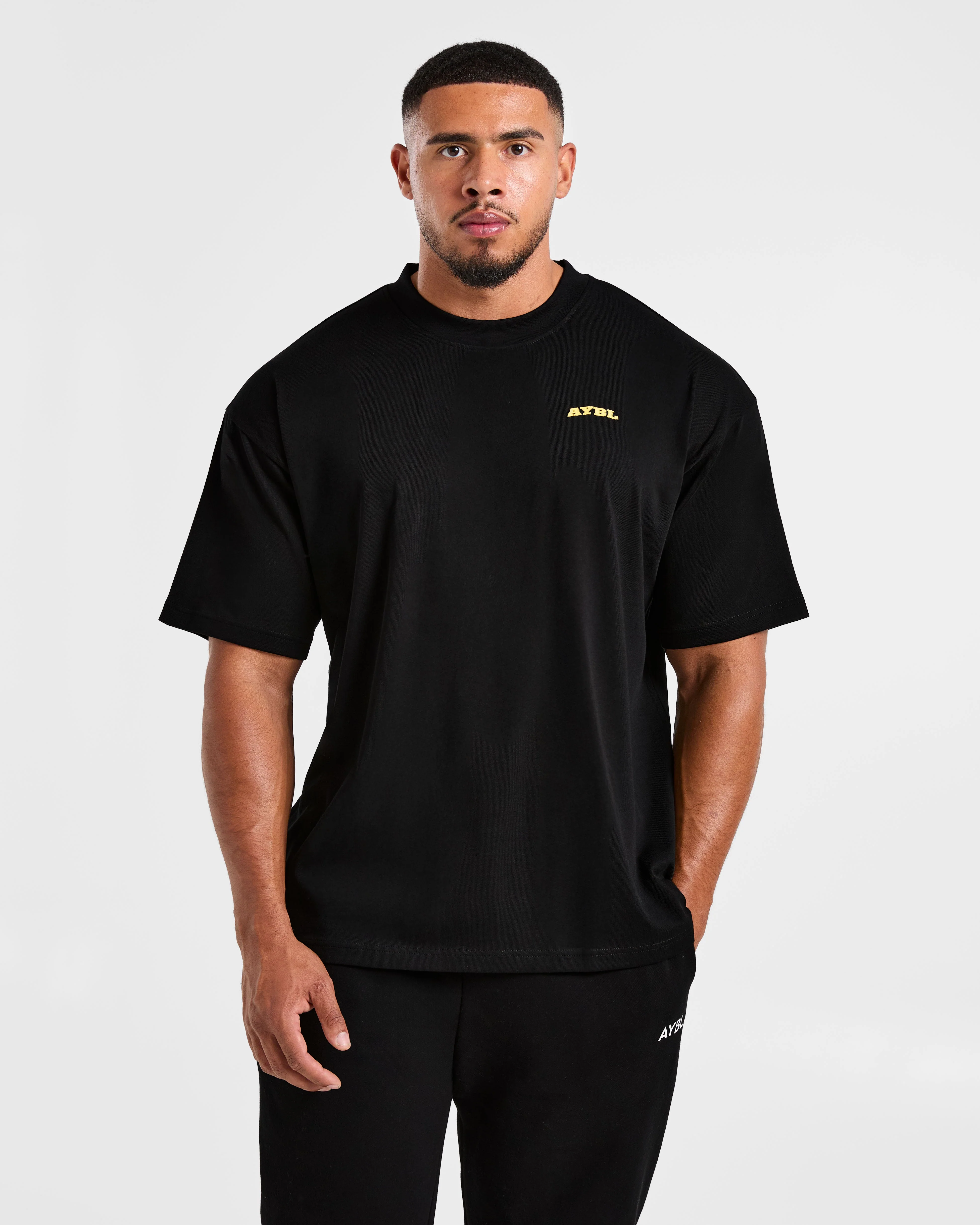 Team AYBL Oversized T Shirt - Noir/Jaune - Image 2