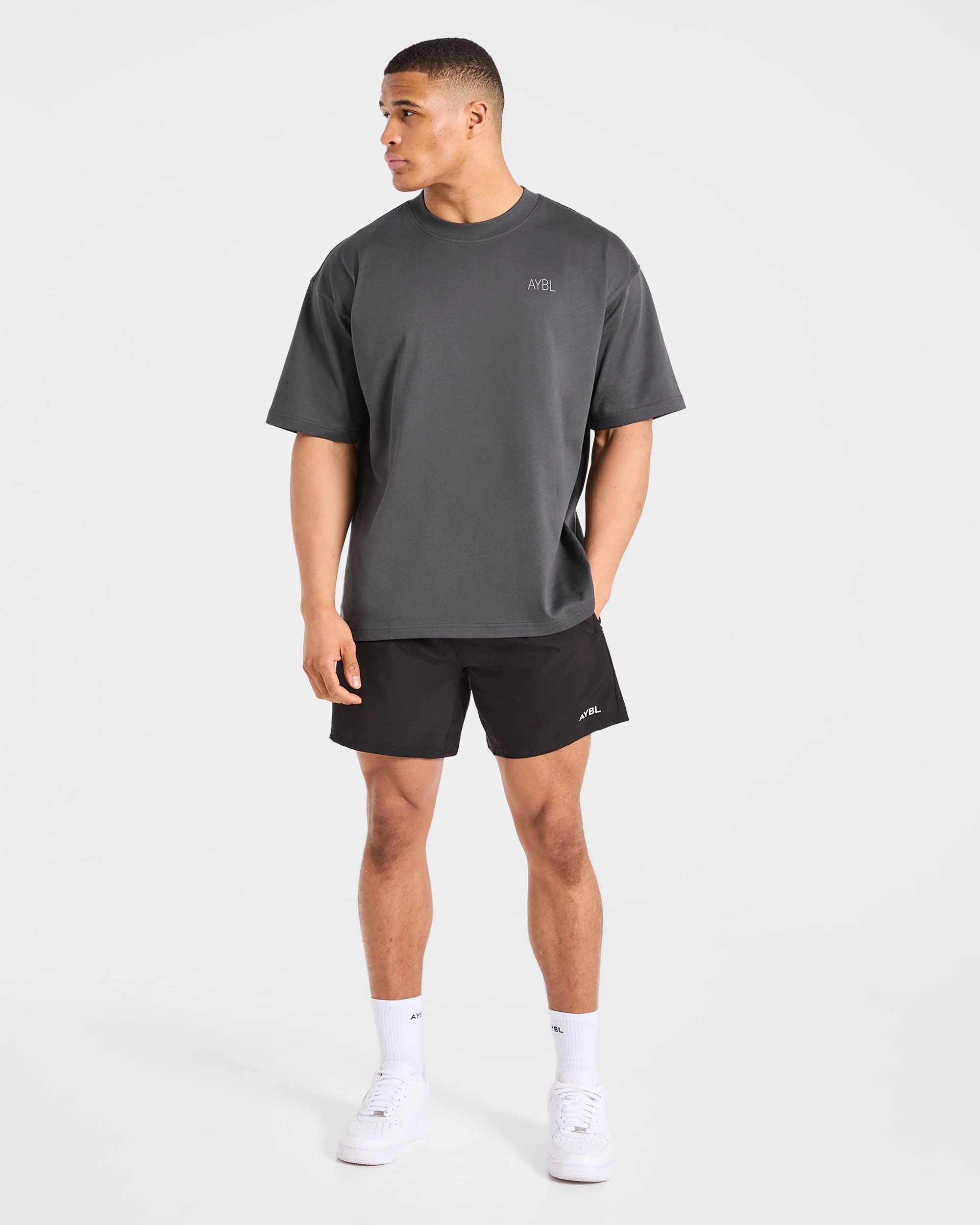 Training Dept. Illustration Oversized T Shirt - Charcoal - Image 3
