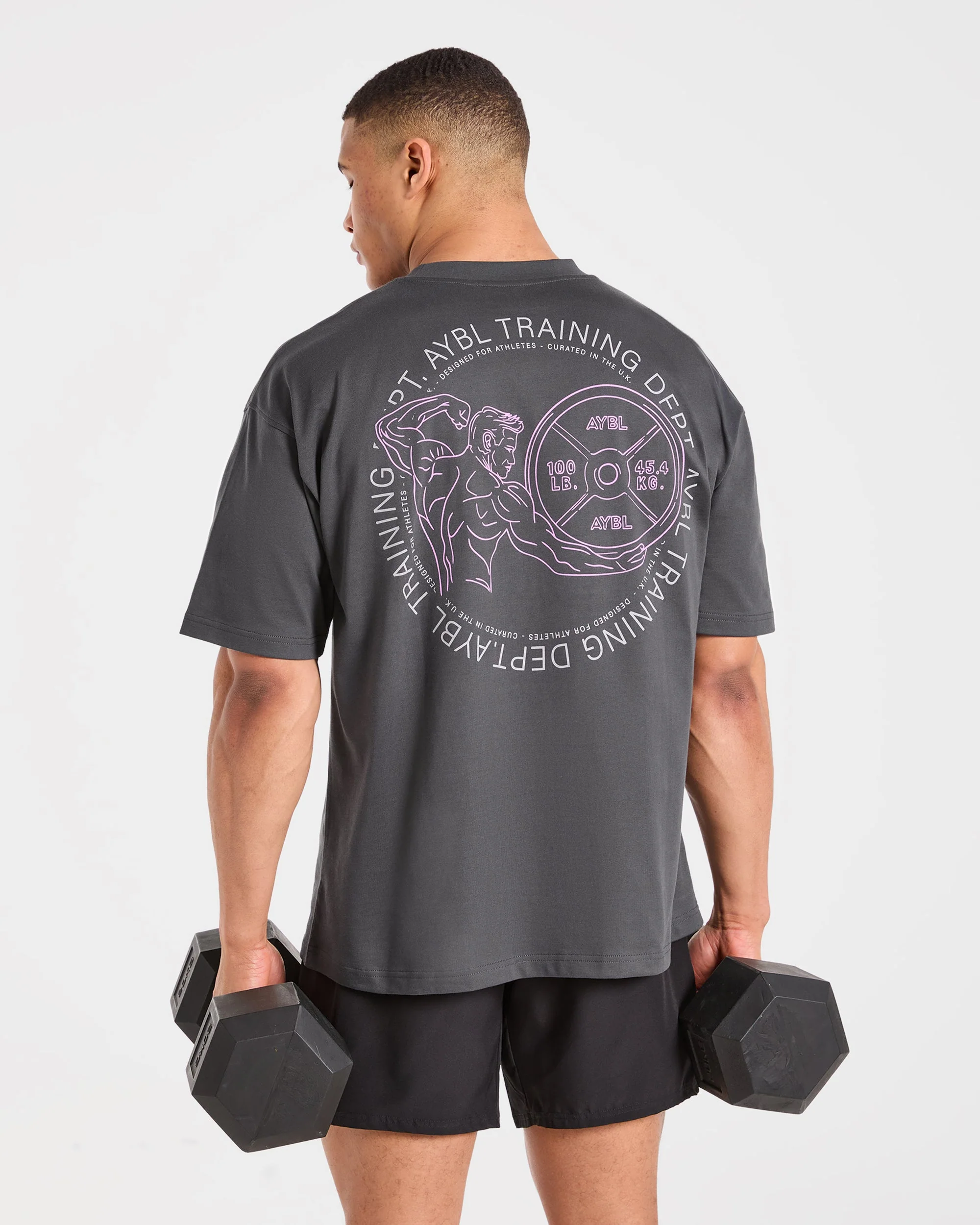 Training Dept. Illustration Oversized T Shirt - Charcoal - Image 8