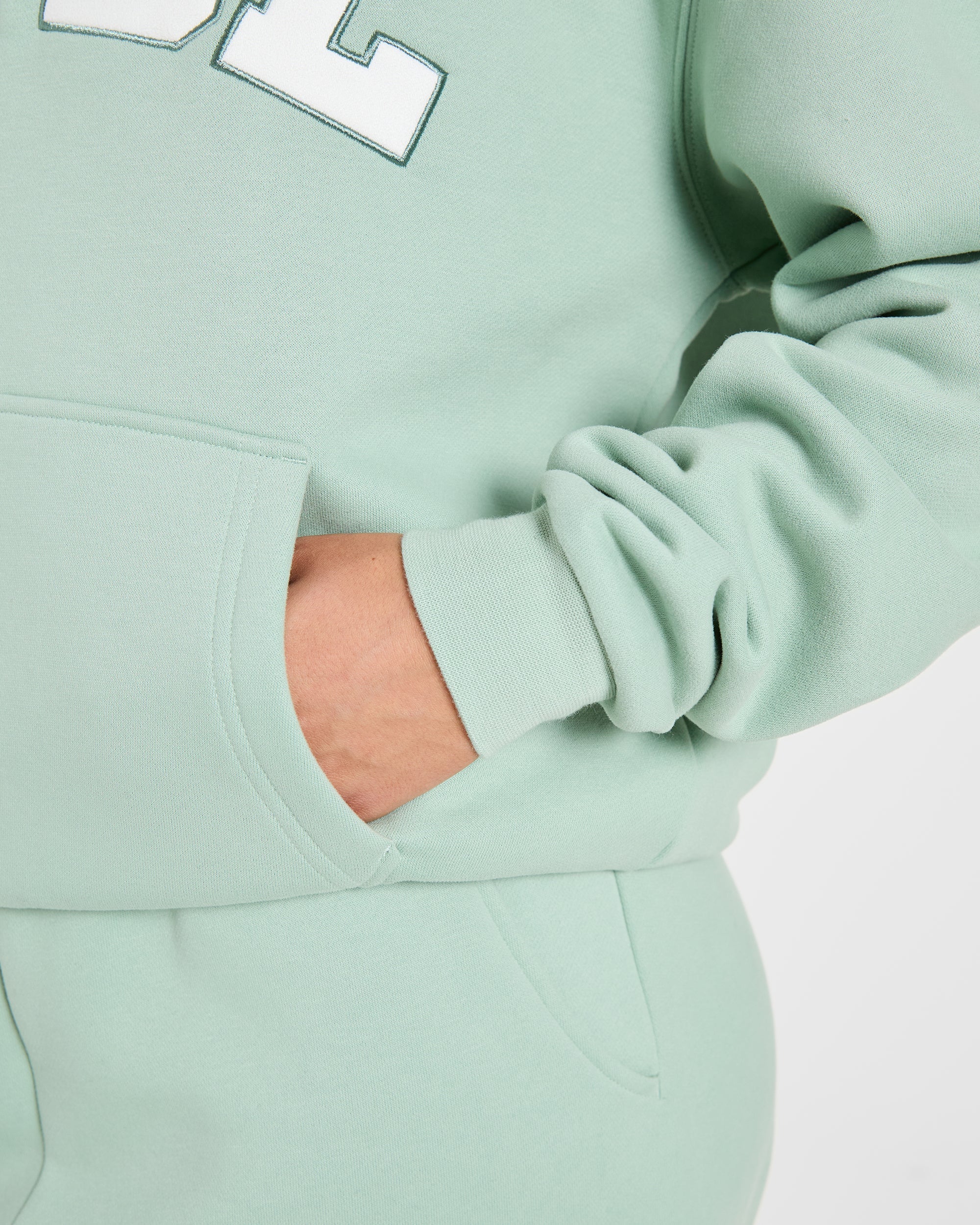 Varsity 2.0 Oversized Hoodie - Sage Vert - Image 6