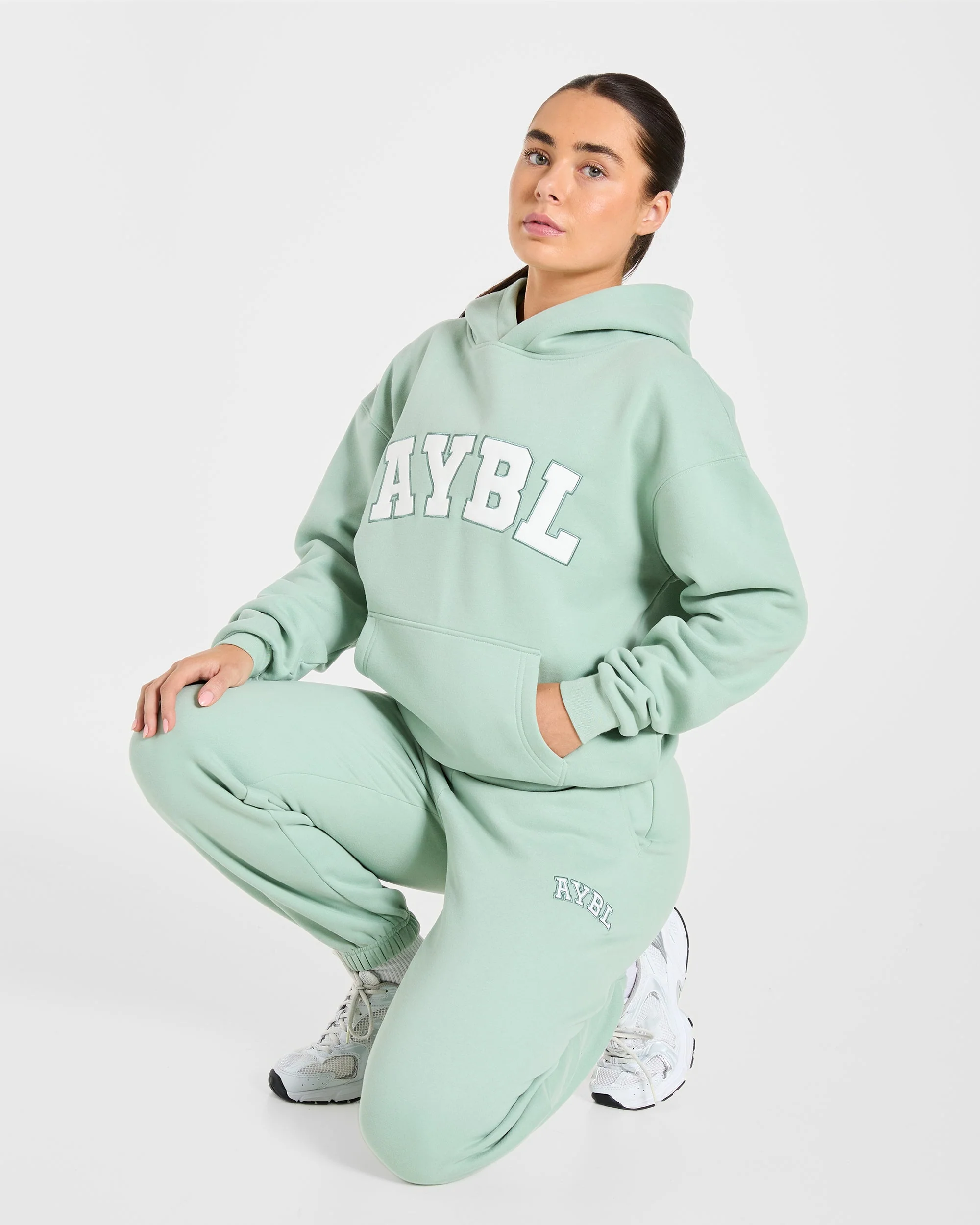 Varsity 2.0 Oversized Hoodie - Sage Vert - Image 7