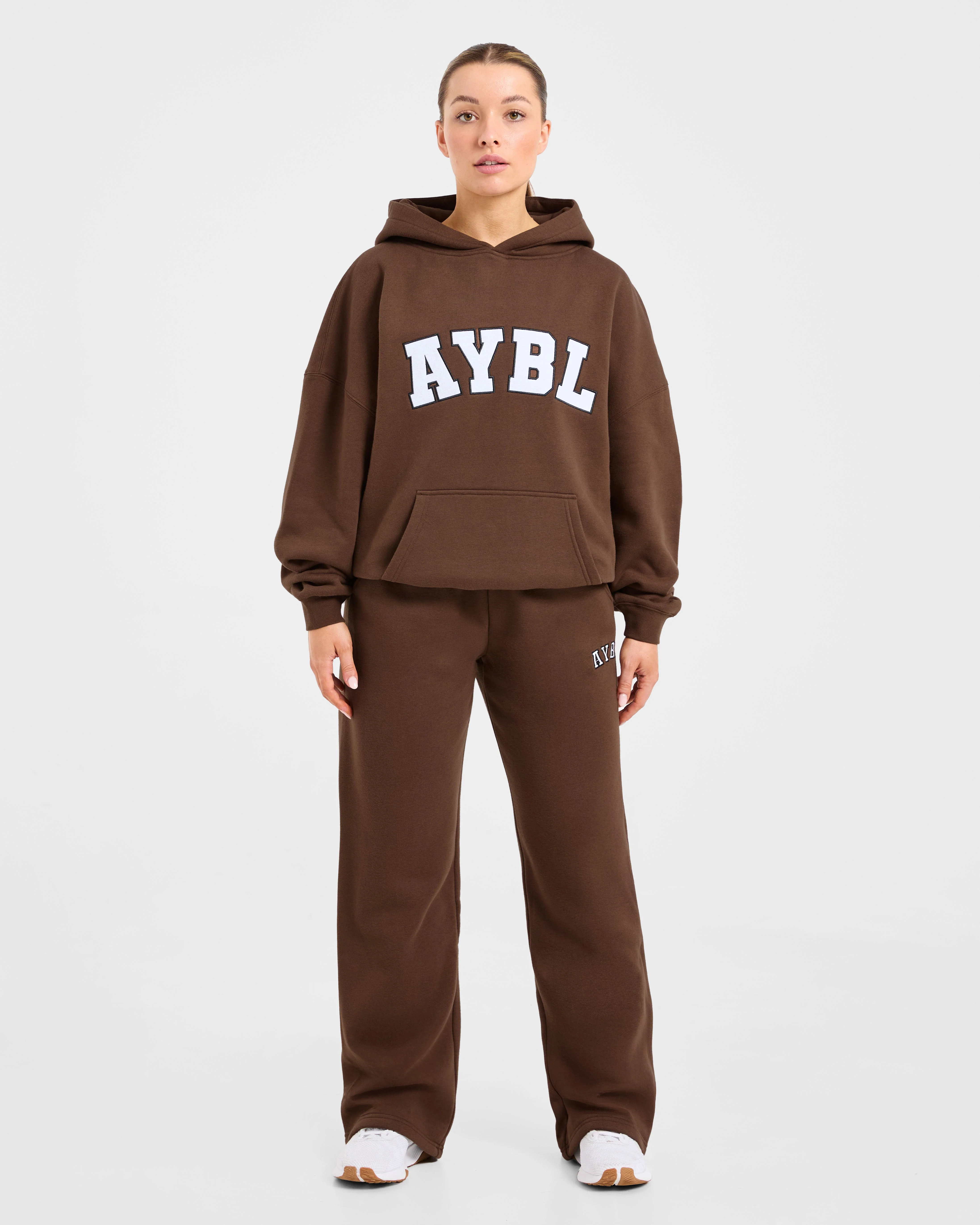 Varsity 2.0 Oversized Straight Leg Joggers - Marron - Image 3