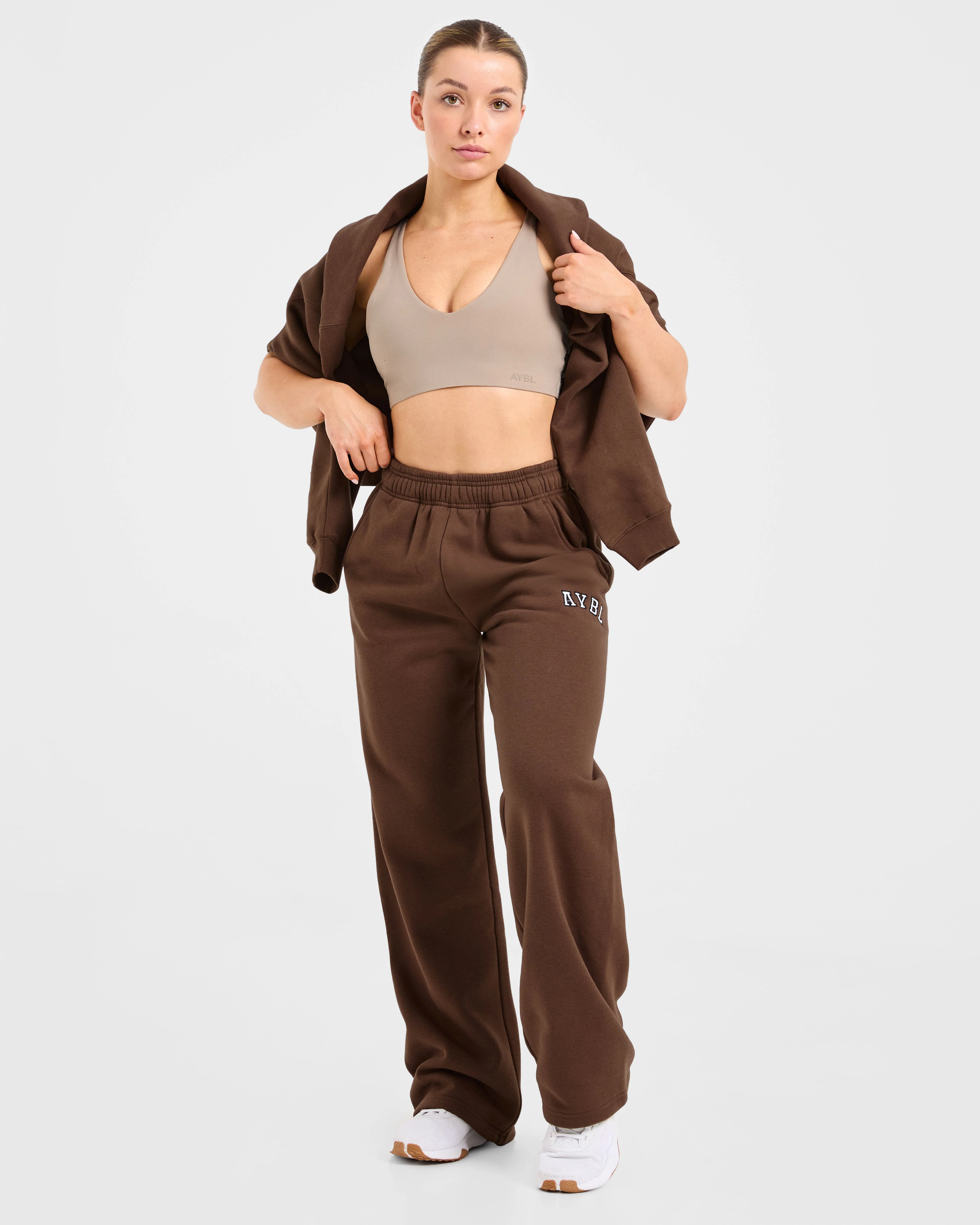 Varsity 2.0 Oversized Straight Leg Joggers - Marron - Image 8