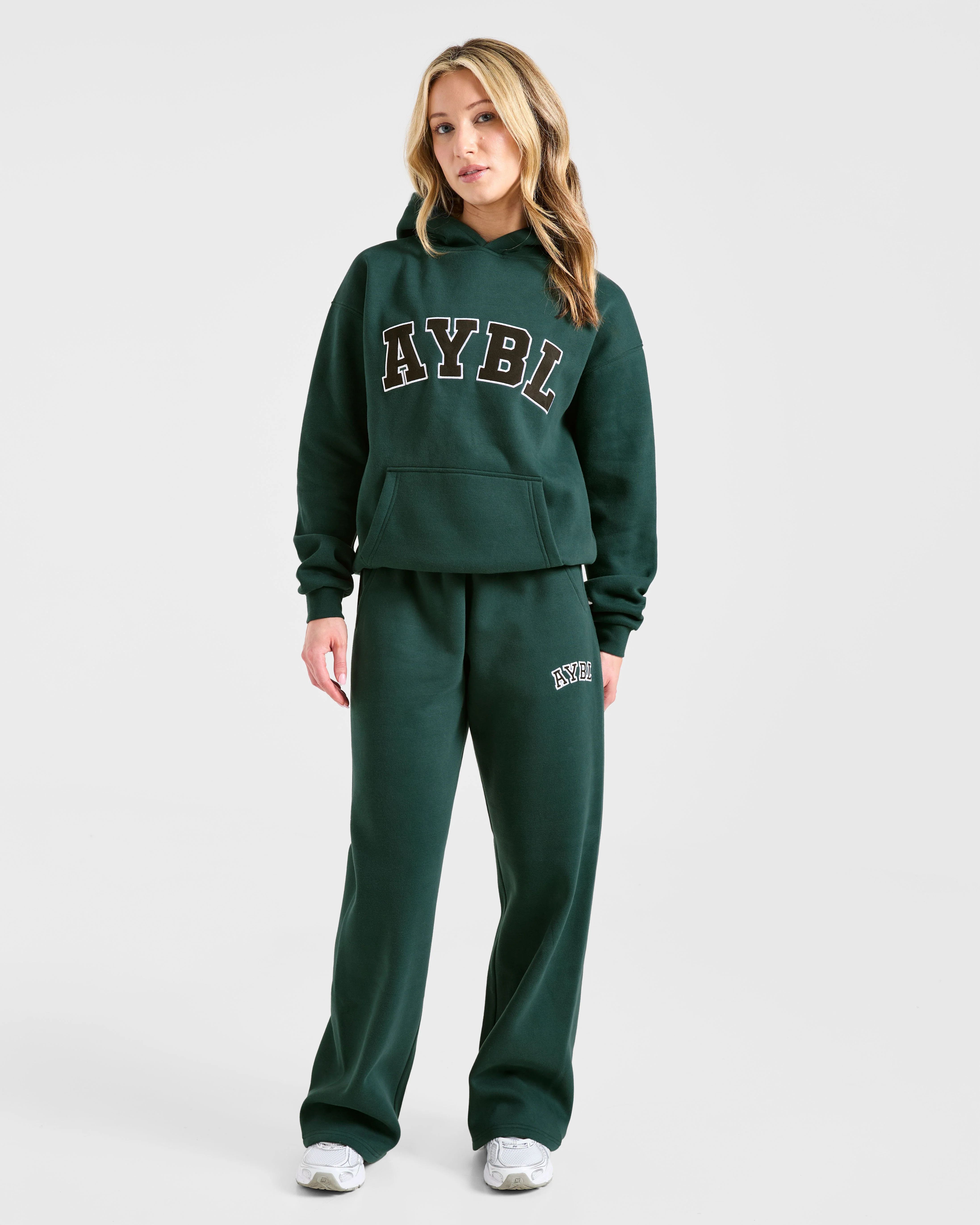 Varsity 2.0 Oversized Straight Leg Joggers - Deep Forest - Image 3