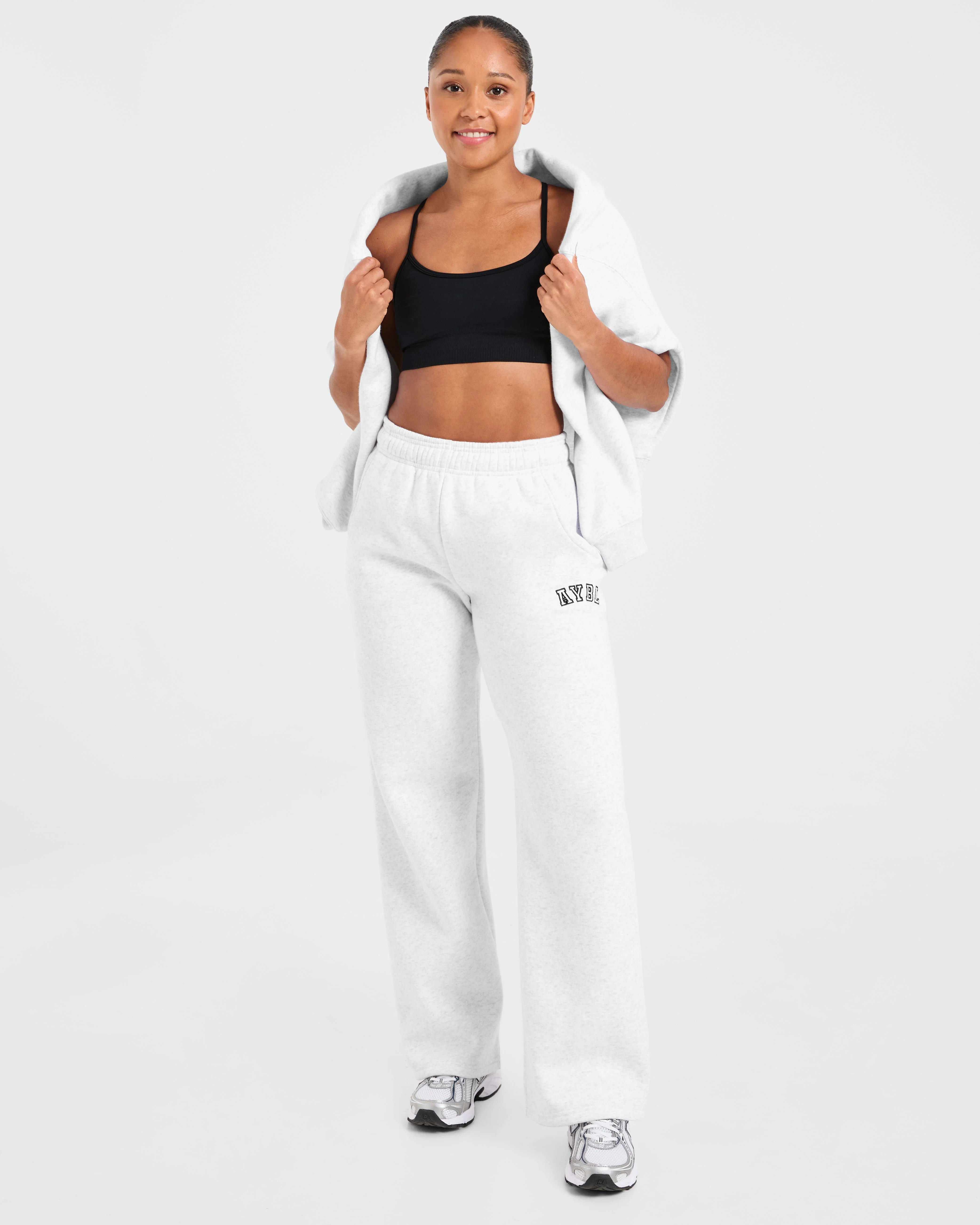 Varsity 2.0 Oversized Straight Leg Joggers - Heather Gris - Image 8