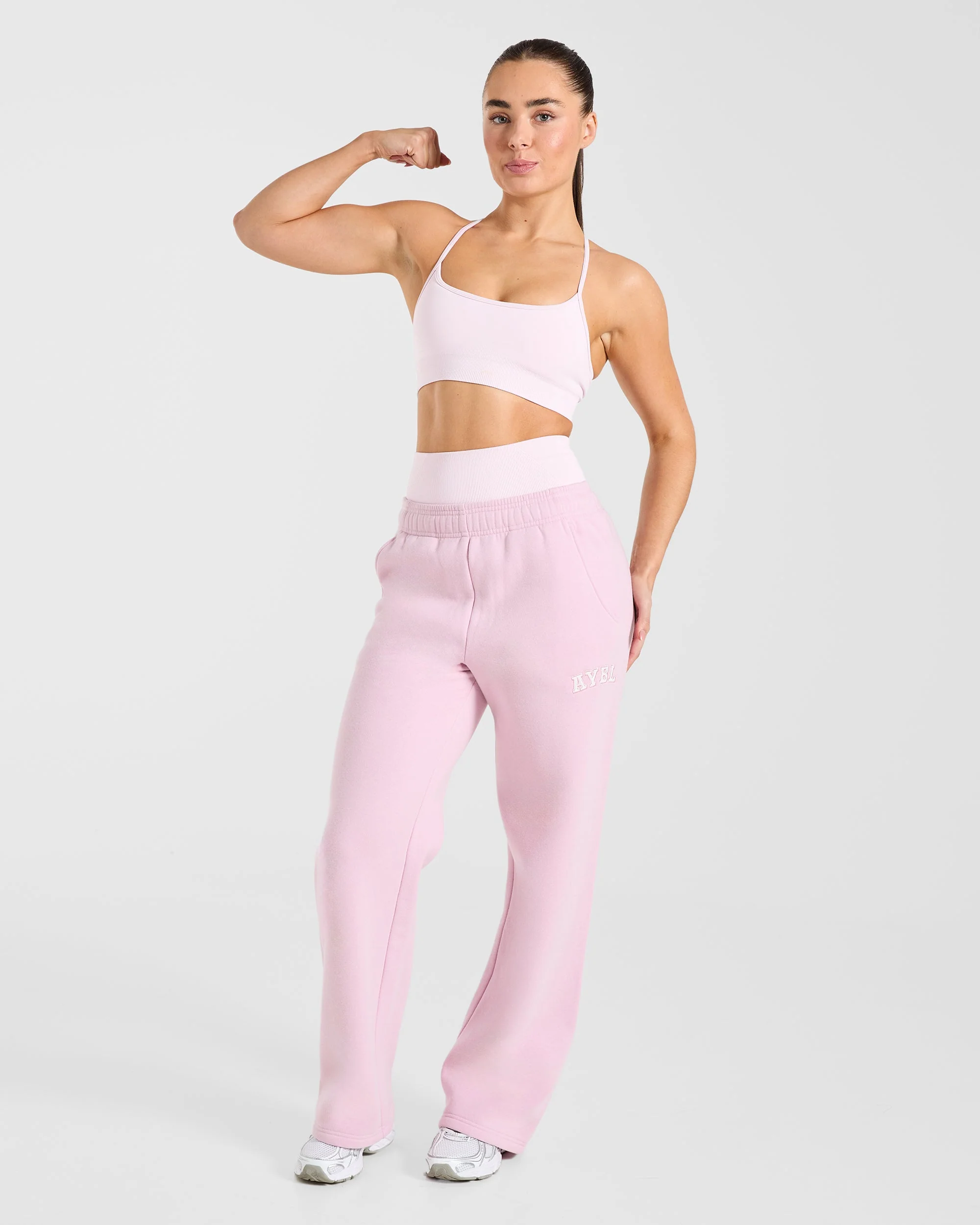 Varsity 2.0 Oversized Straight Leg Joggers - Iced Rose - Image 7