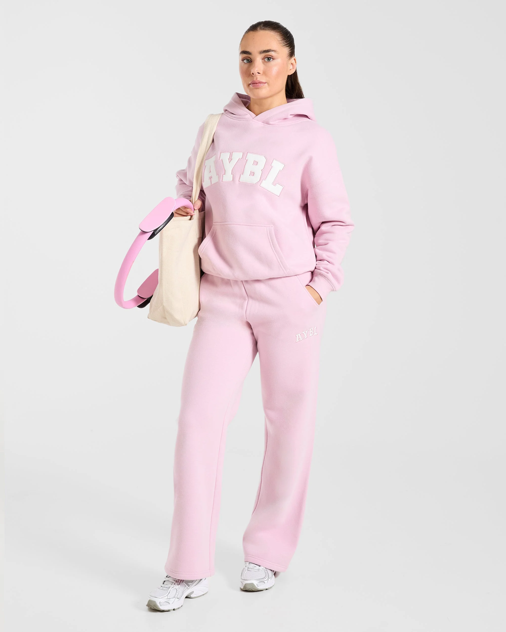 Varsity 2.0 Oversized Straight Leg Joggers - Iced Rose - Image 8