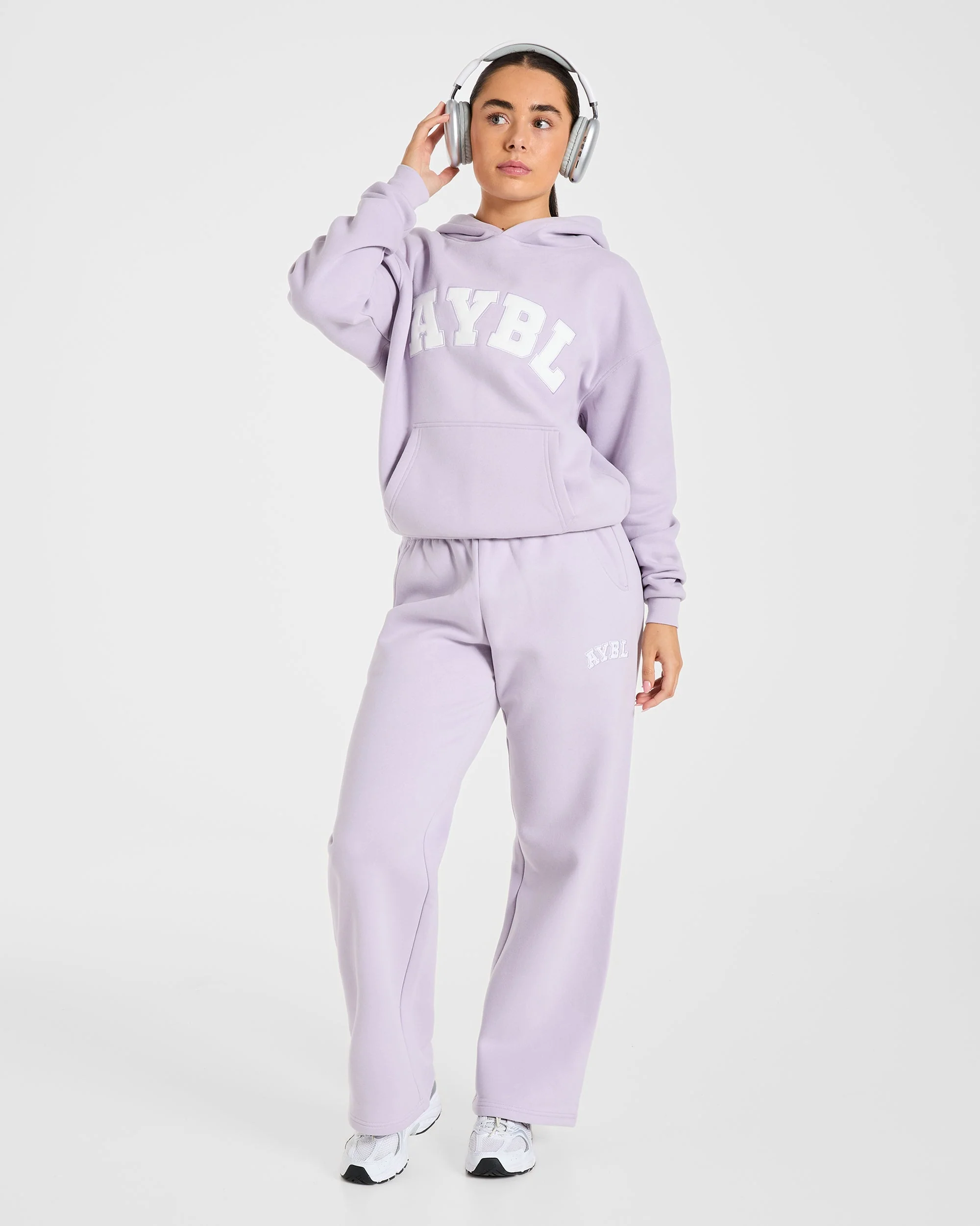 Varsity 2.0 Oversized Straight Leg Joggers - Lilac - Image 8
