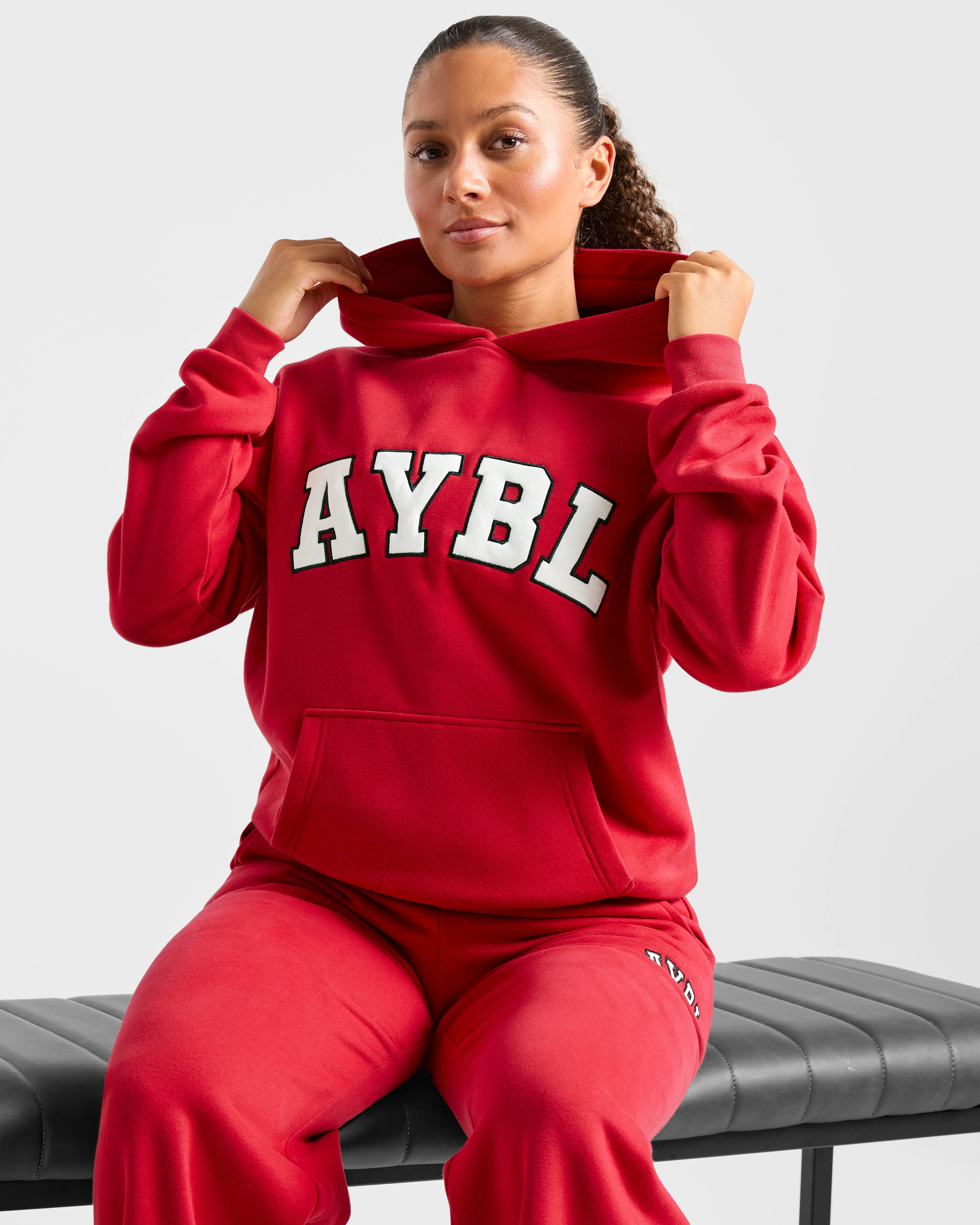 Varsity 2.0 Oversized Straight Leg Joggers - Rouge - Image 8