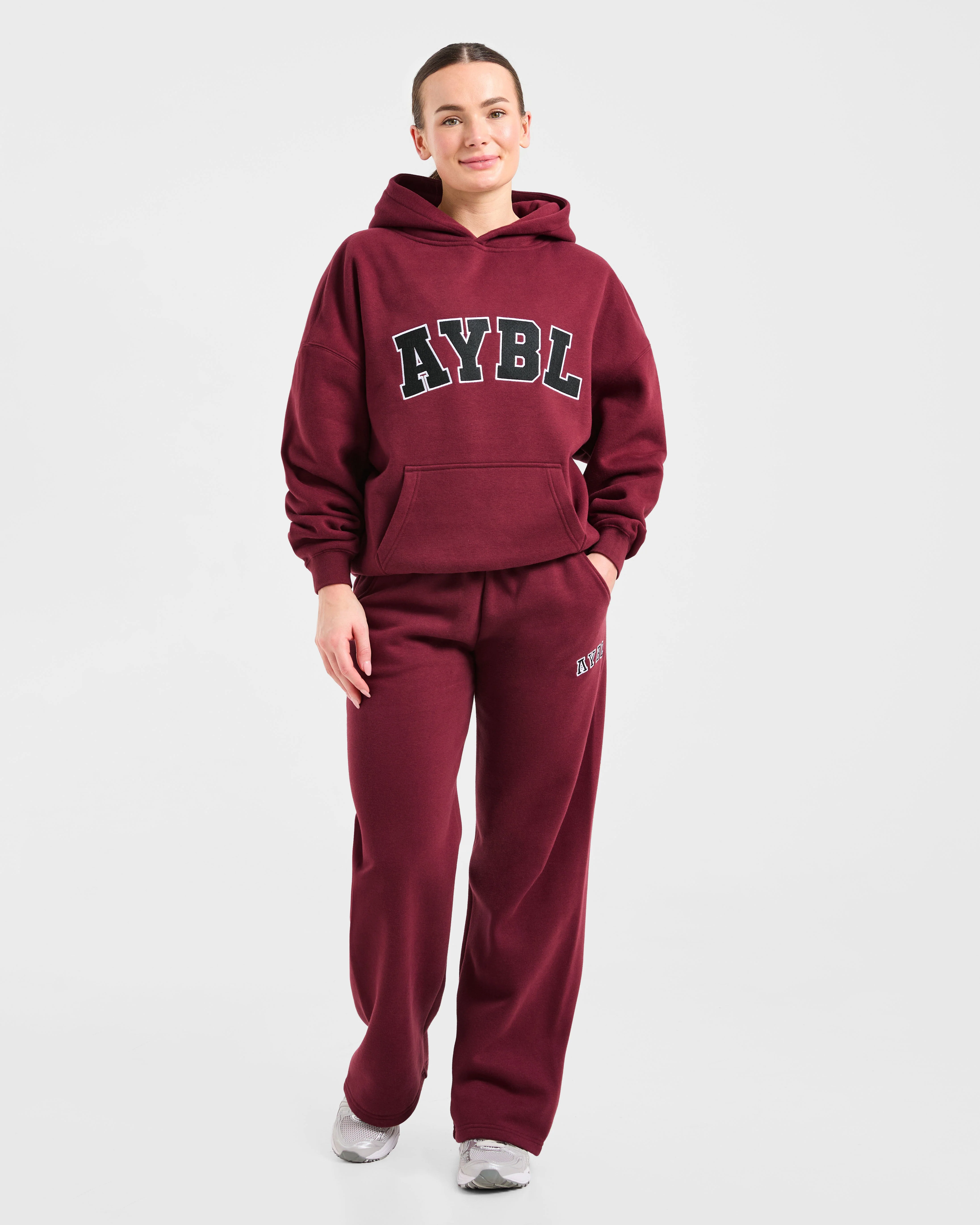 Varsity 2.0 Oversized Straight Leg Joggers - Rouge Wine - Image 3