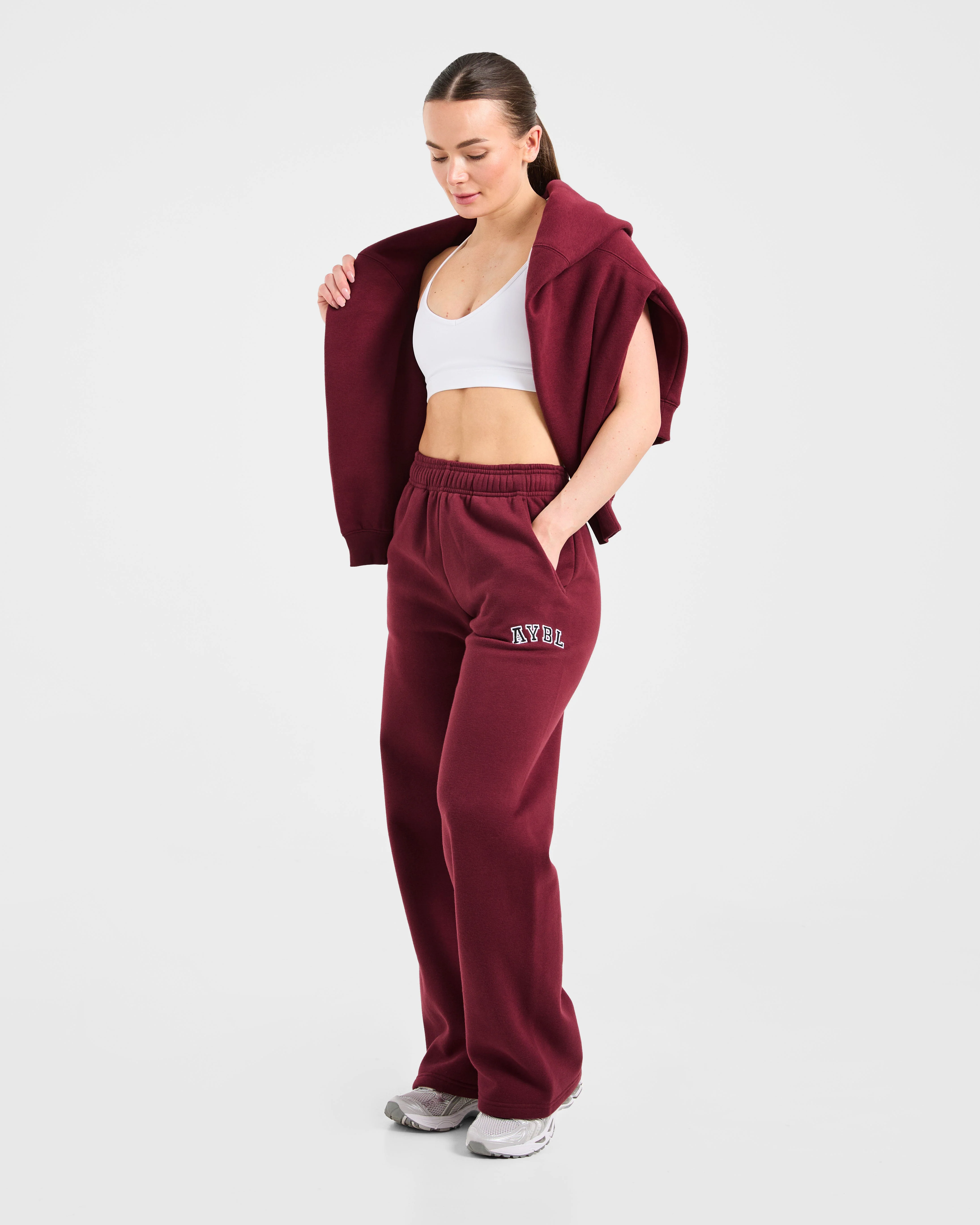 Varsity 2.0 Oversized Straight Leg Joggers - Rouge Wine - Image 7