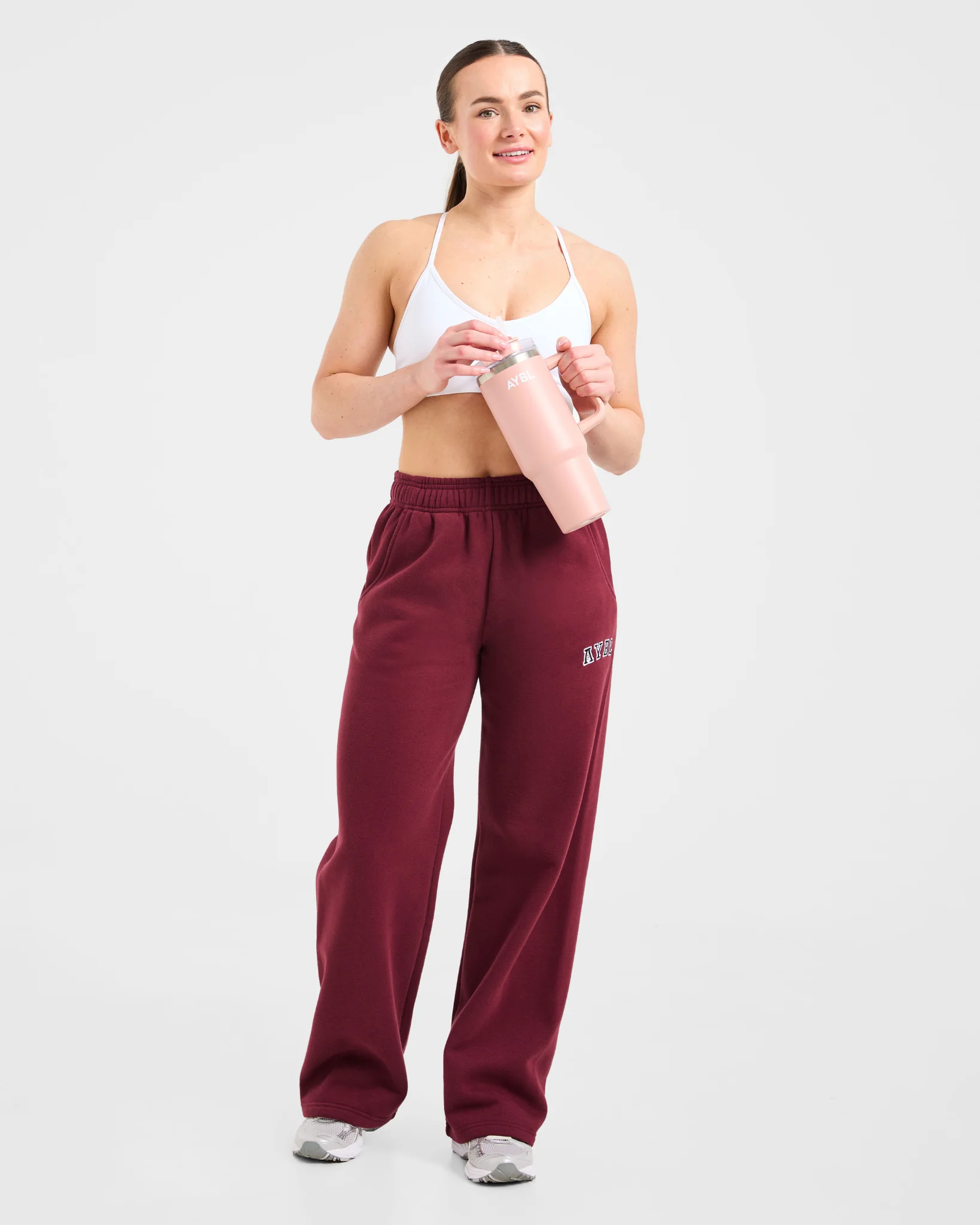 Varsity 2.0 Oversized Straight Leg Joggers - Rouge Wine - Image 8