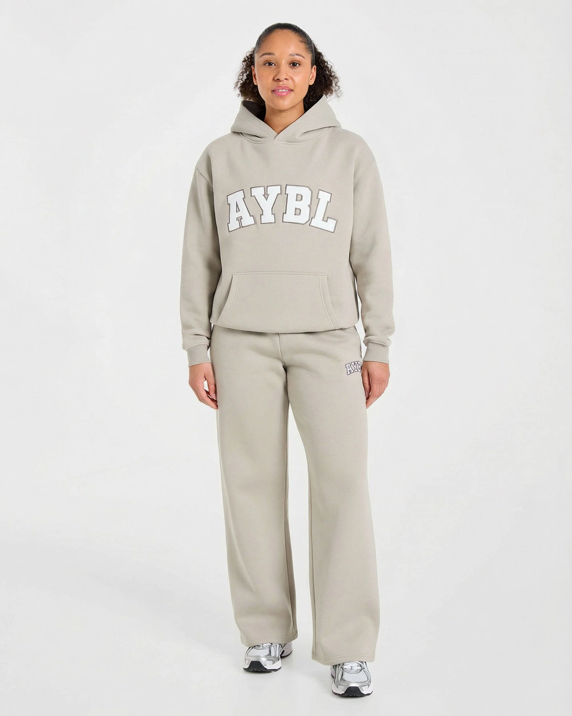 Varsity 2.0 Oversized Straight Leg Joggers - Taupe - Image 3