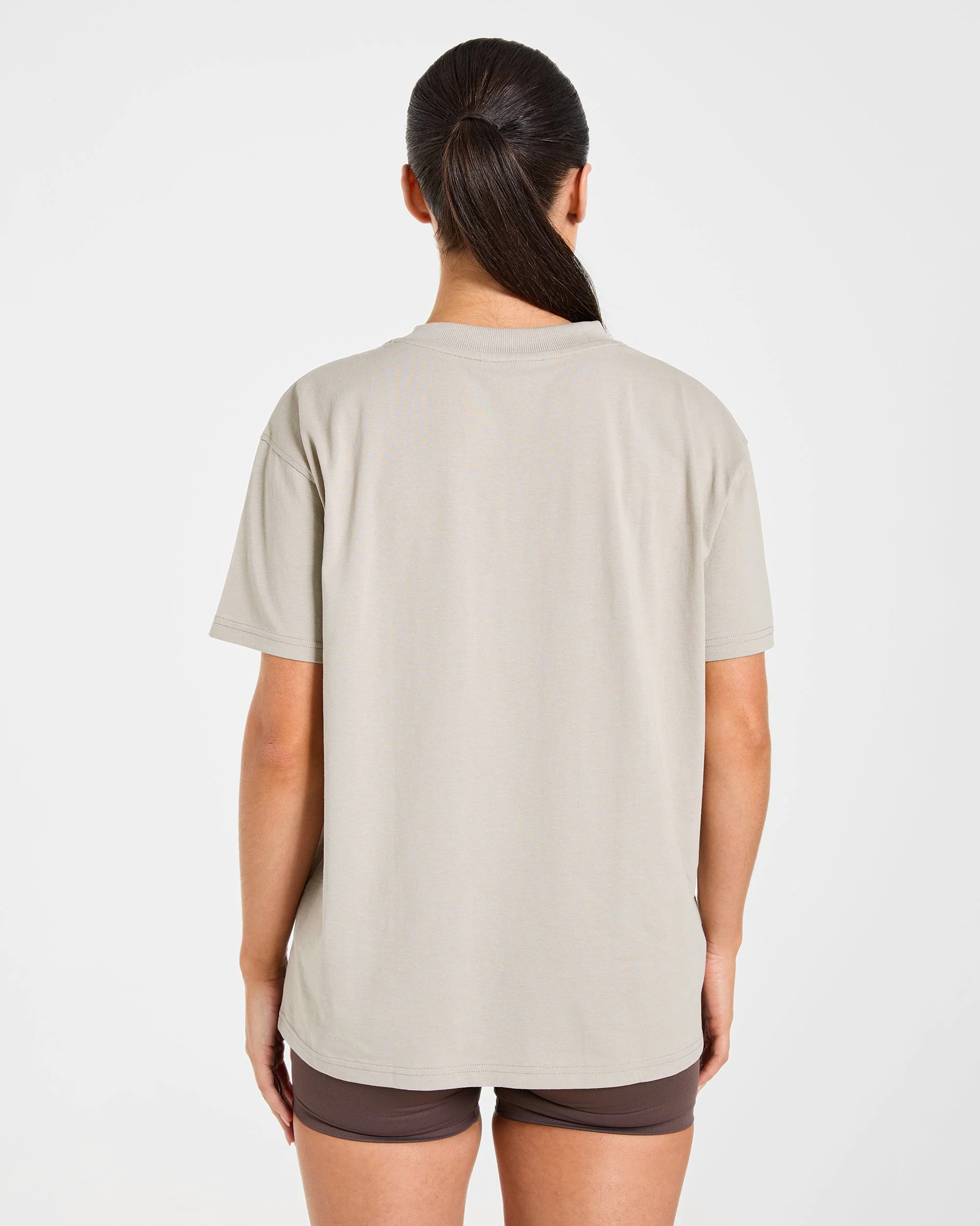 Varsity 2.0 Oversized T Shirt - Taupe - Image 2