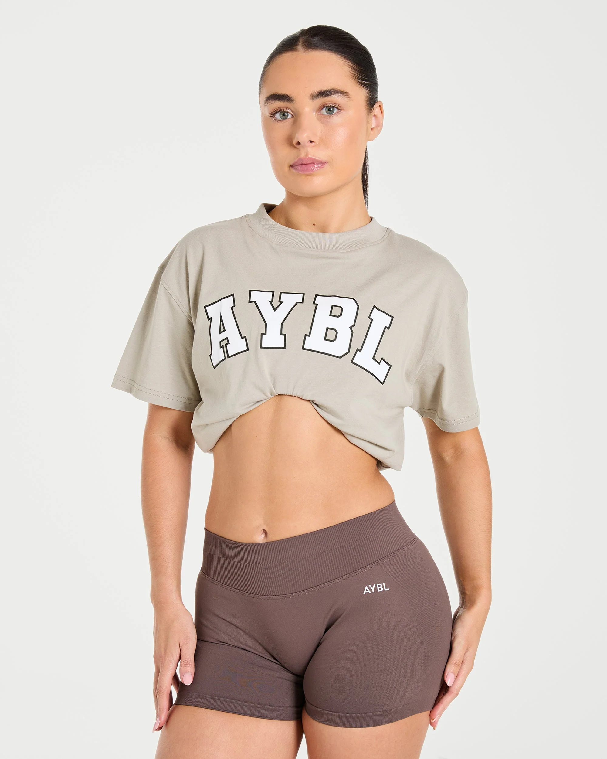 Varsity 2.0 Oversized T Shirt - Taupe - Image 7