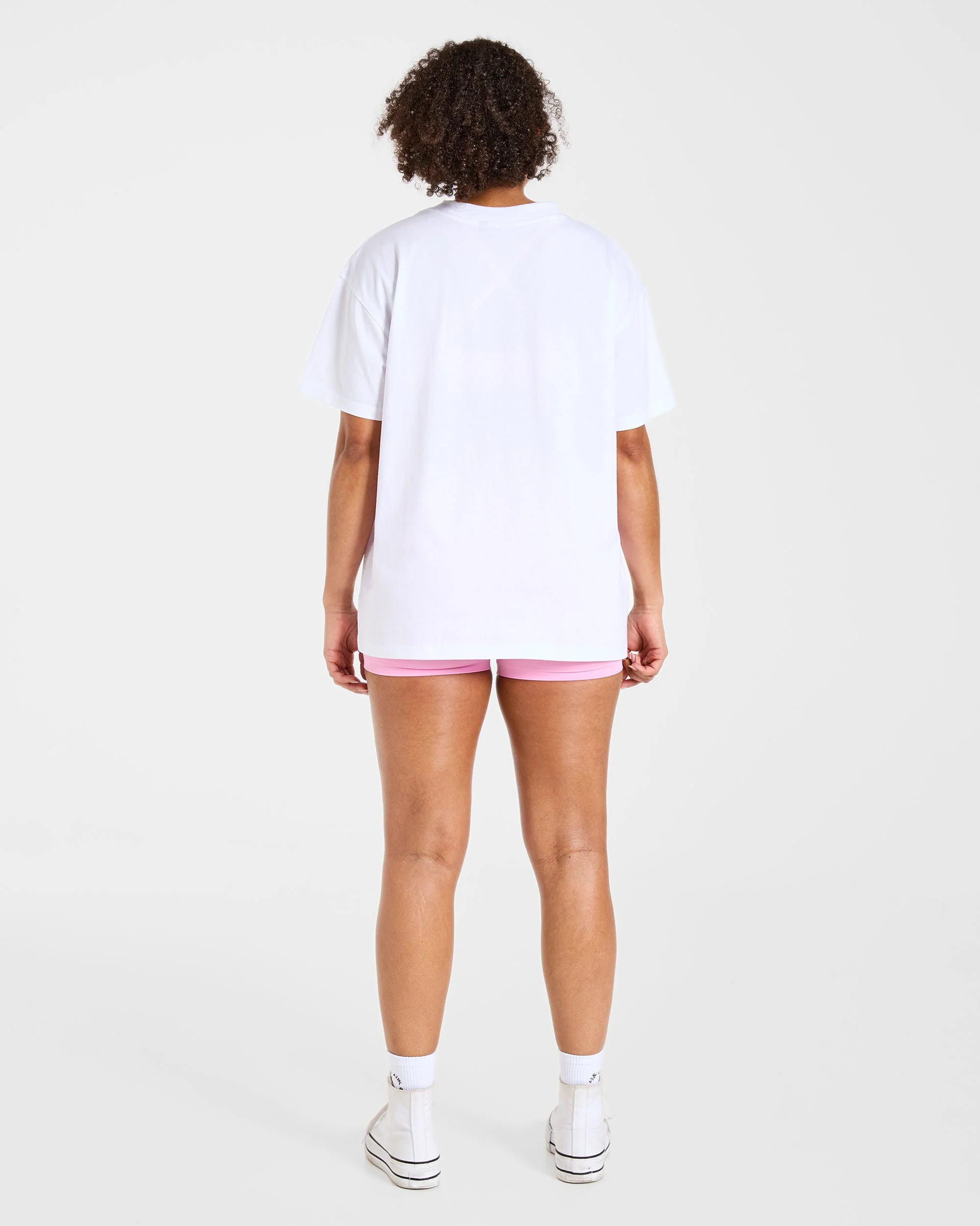 Varsity 2.0 Oversized T Shirt - Blanc/Rose - Image 4