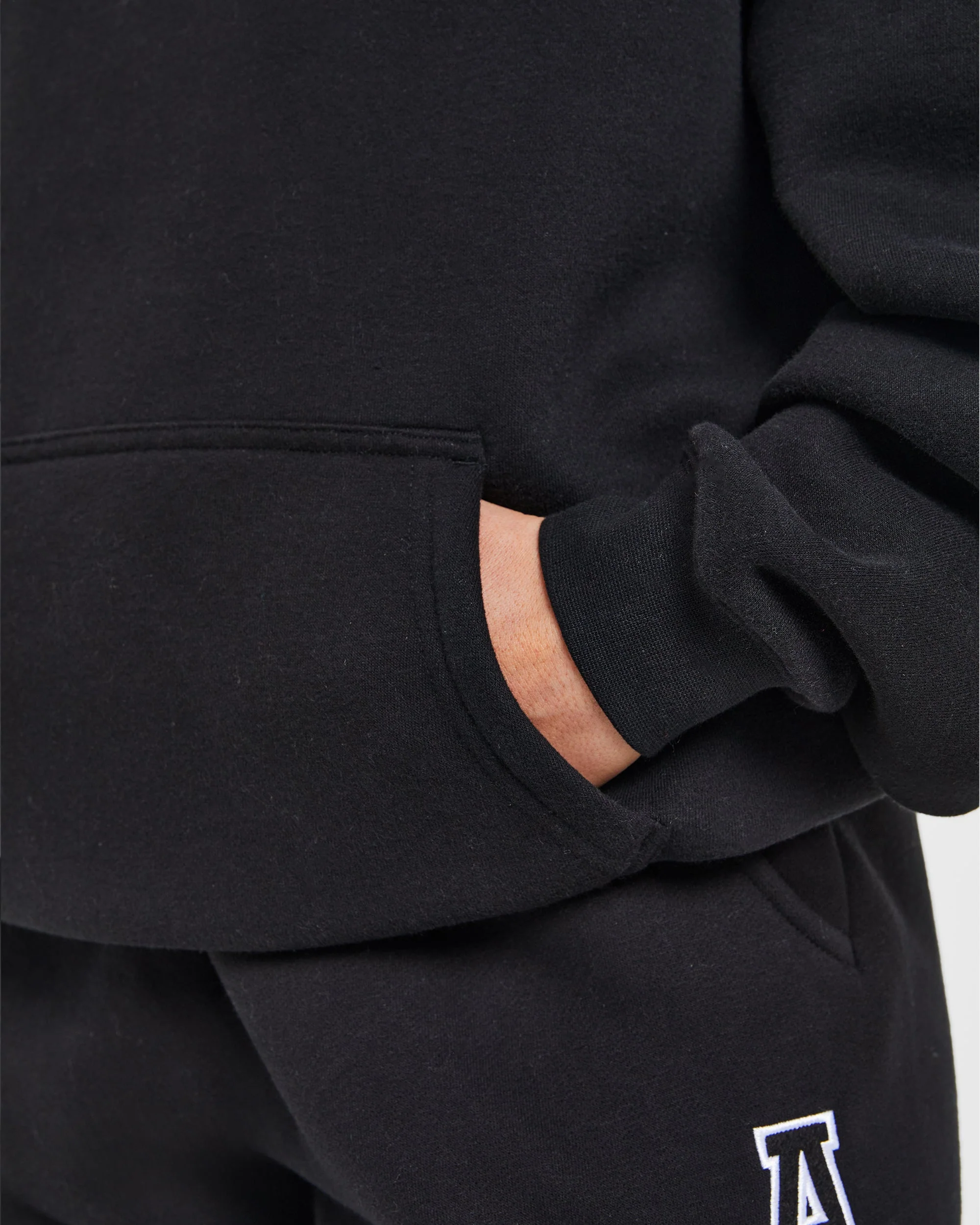 Varsity Embroidered Oversized Hoodie - Black - Image 6