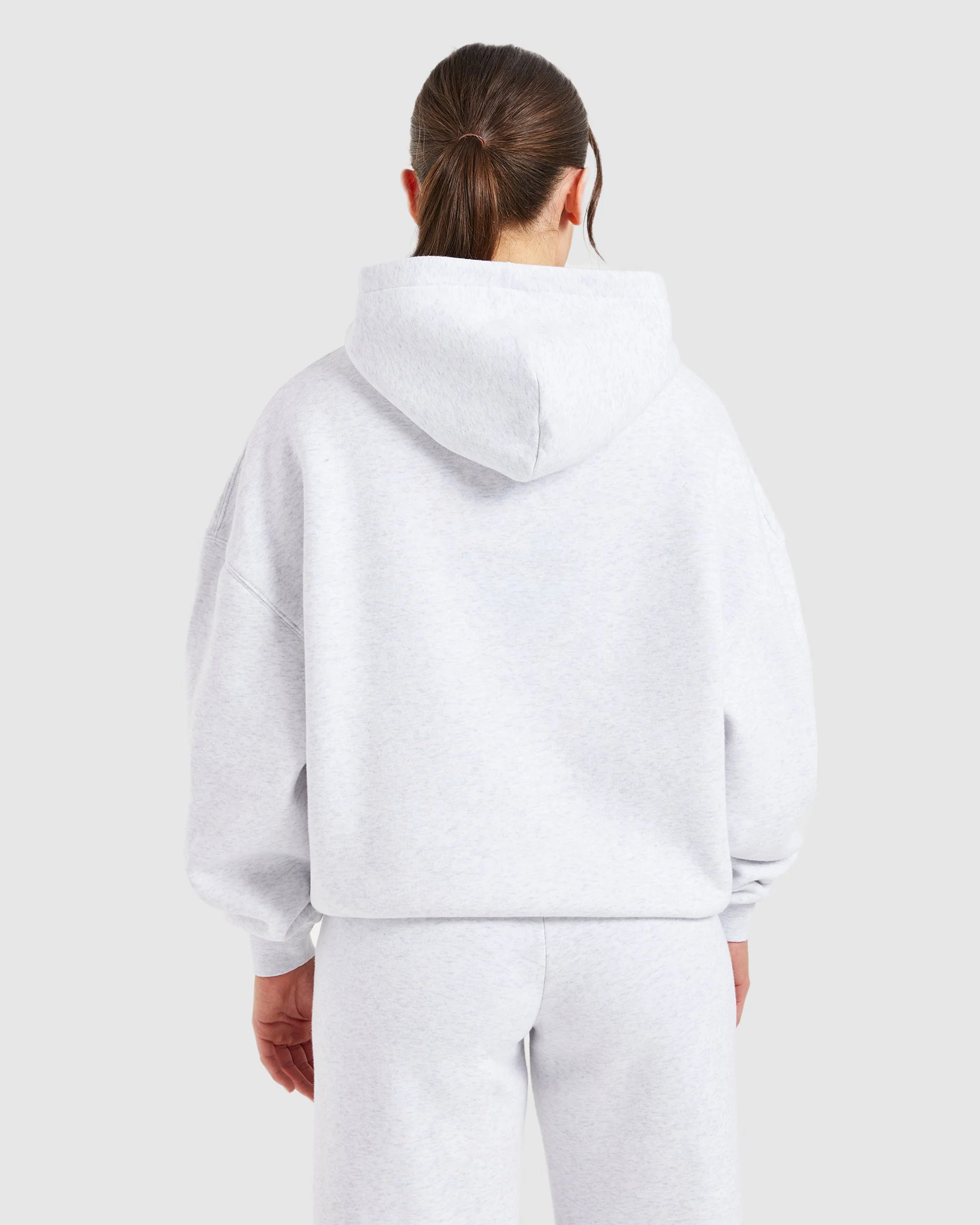 Varsity Embroidered Oversized Hoodie - Heather Grey - Image 2