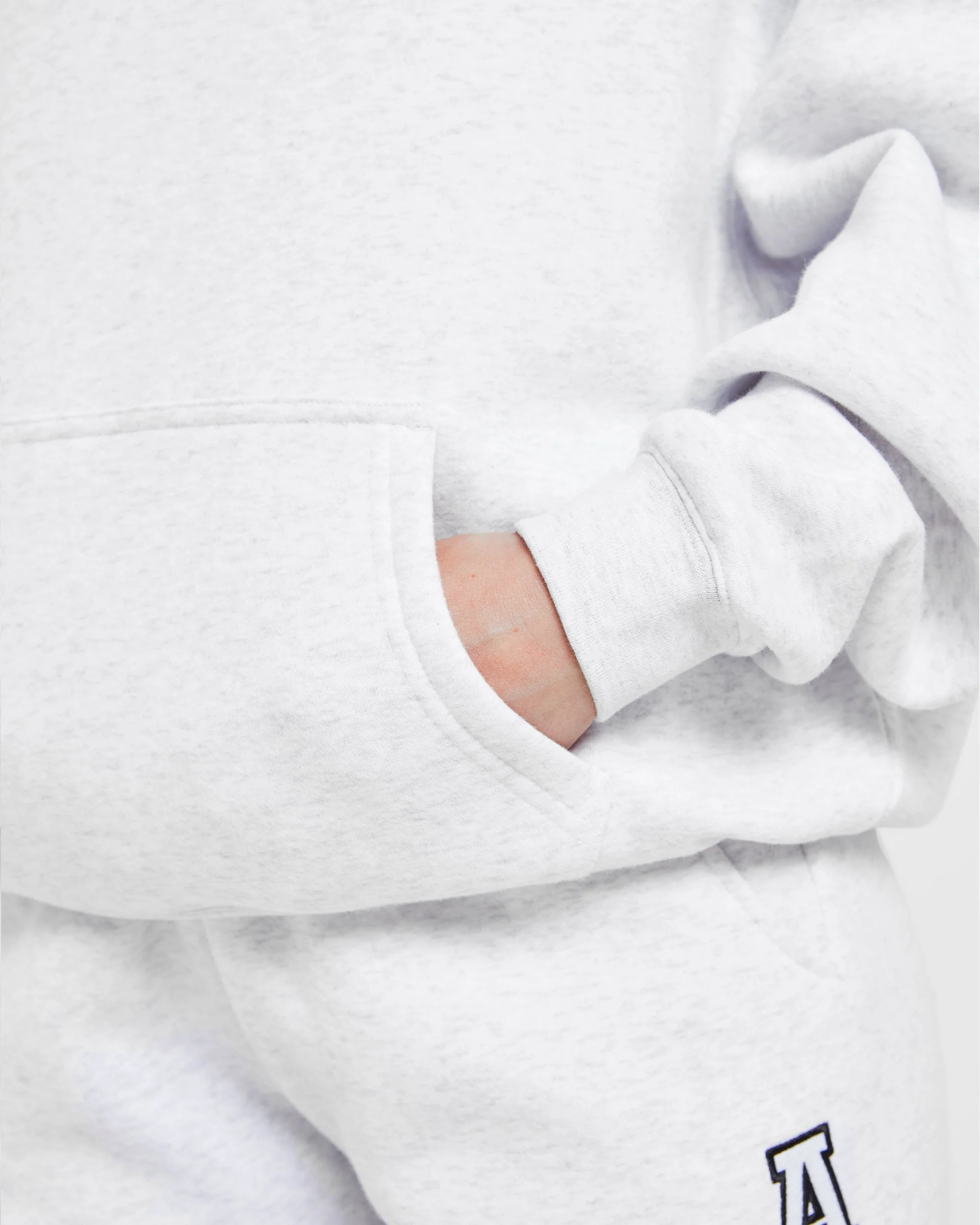 Varsity Embroidered Oversized Hoodie - Heather Grey - Image 6