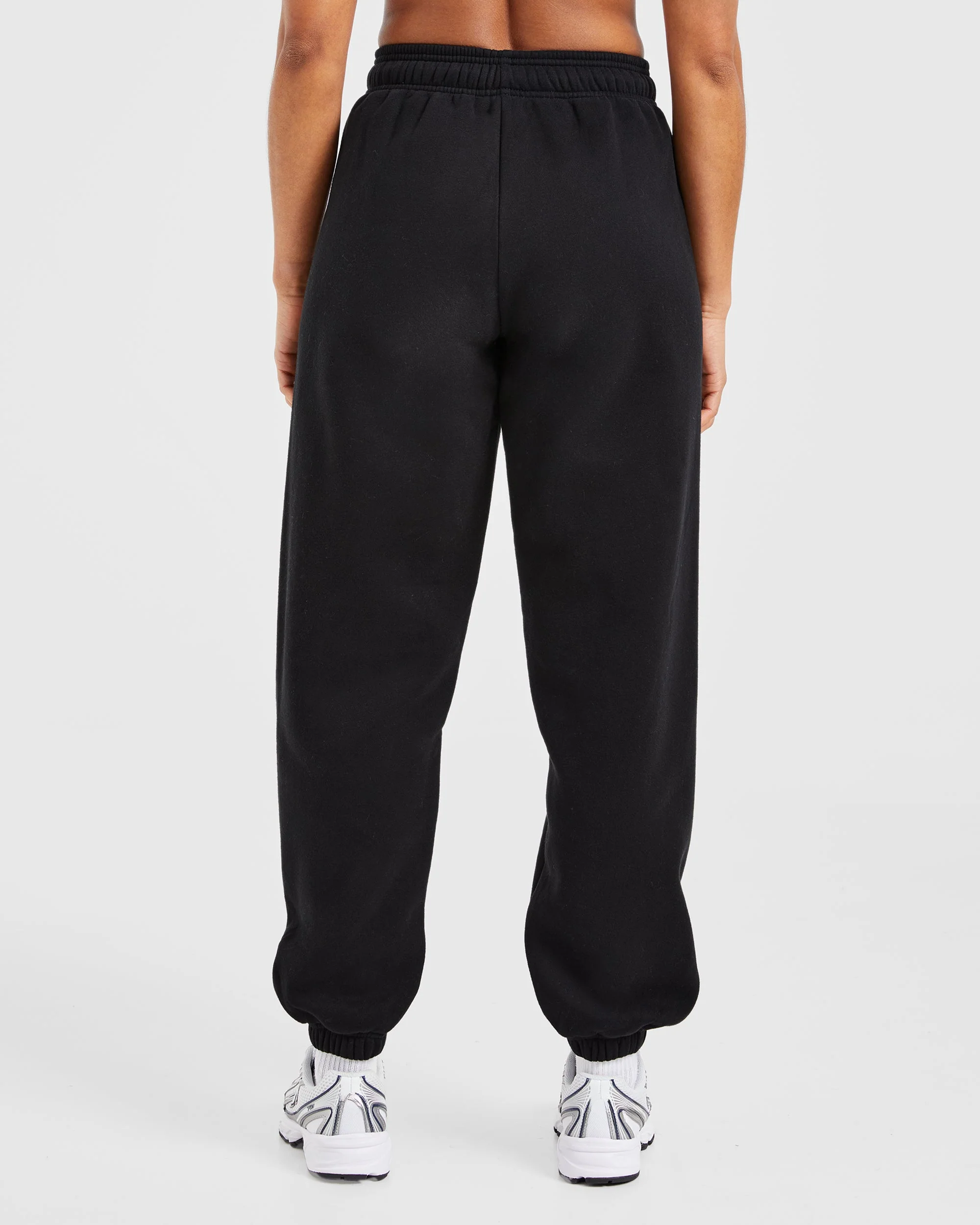 Varsity Embroidered Oversized Joggers - Black - Image 2