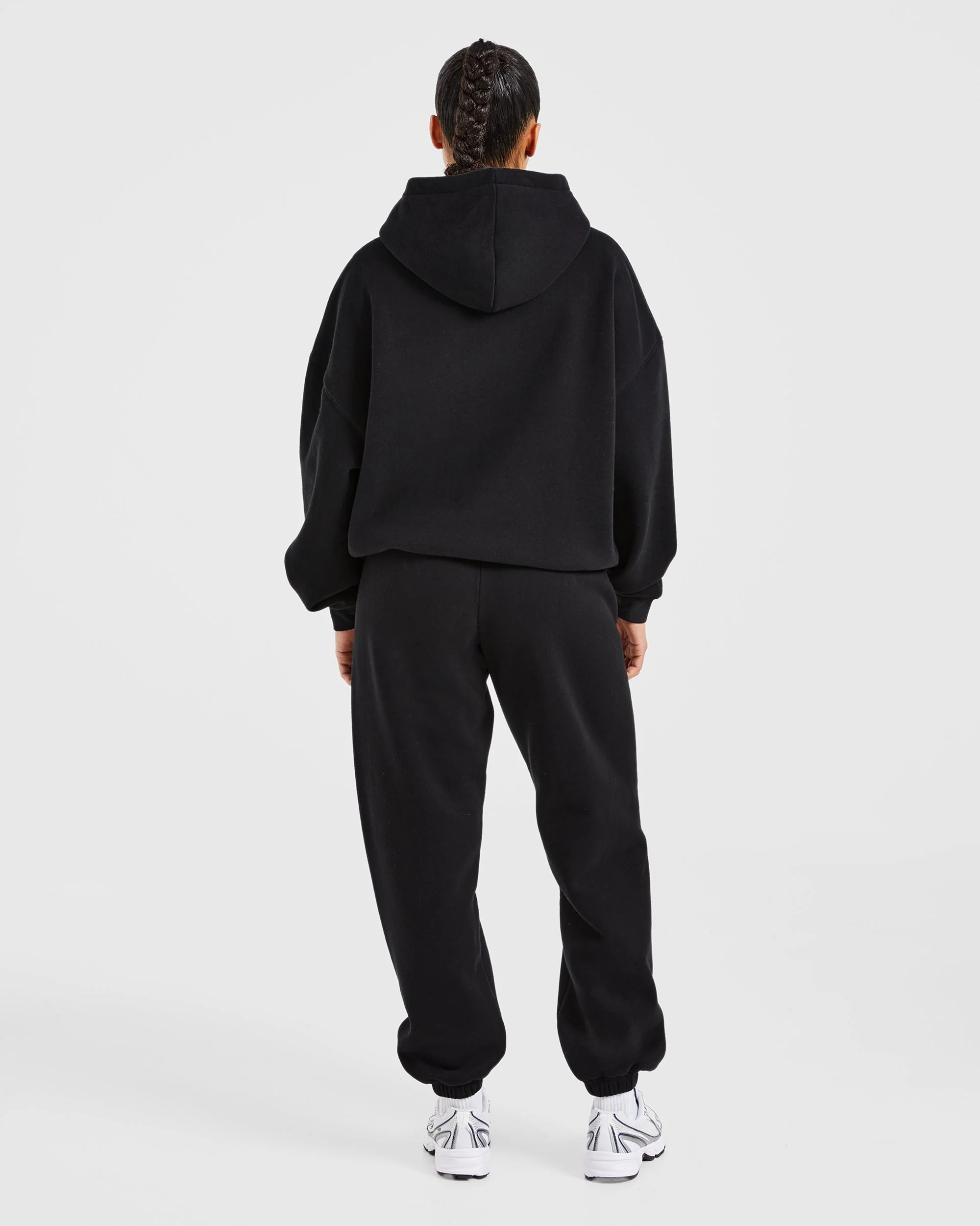 Varsity Embroidered Oversized Joggers - Black - Image 4