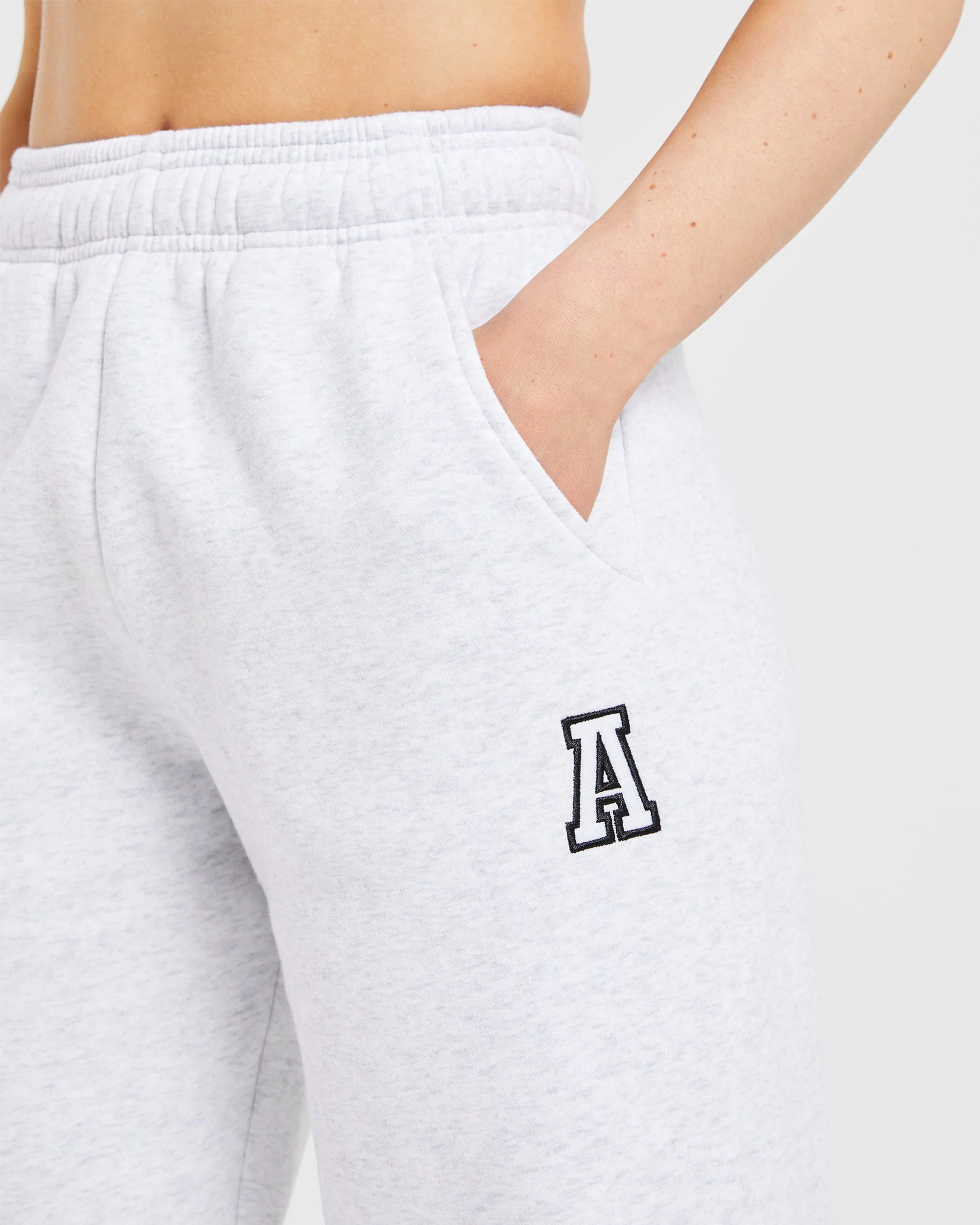 Varsity Embroidered Oversized Joggers - Heather Grey - Image 5