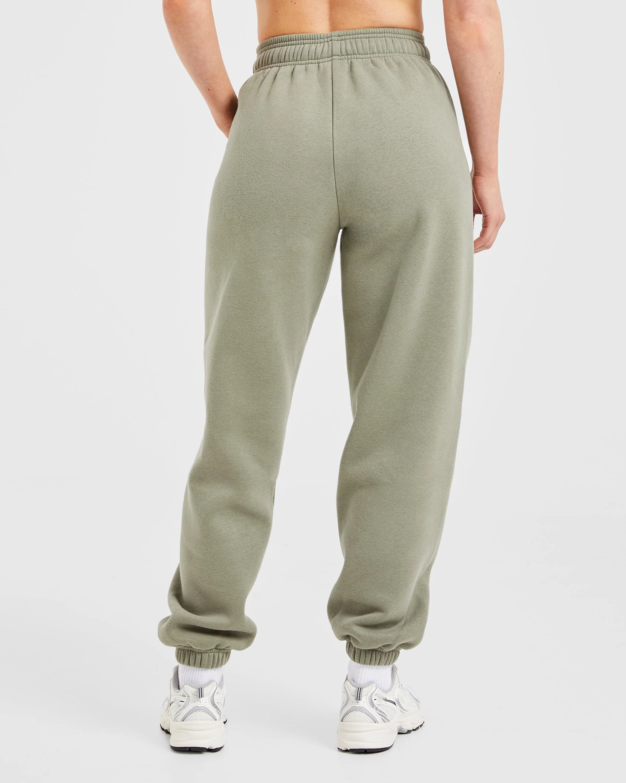 Varsity Embroidered Oversized Joggers - Muted Olive - Image 2