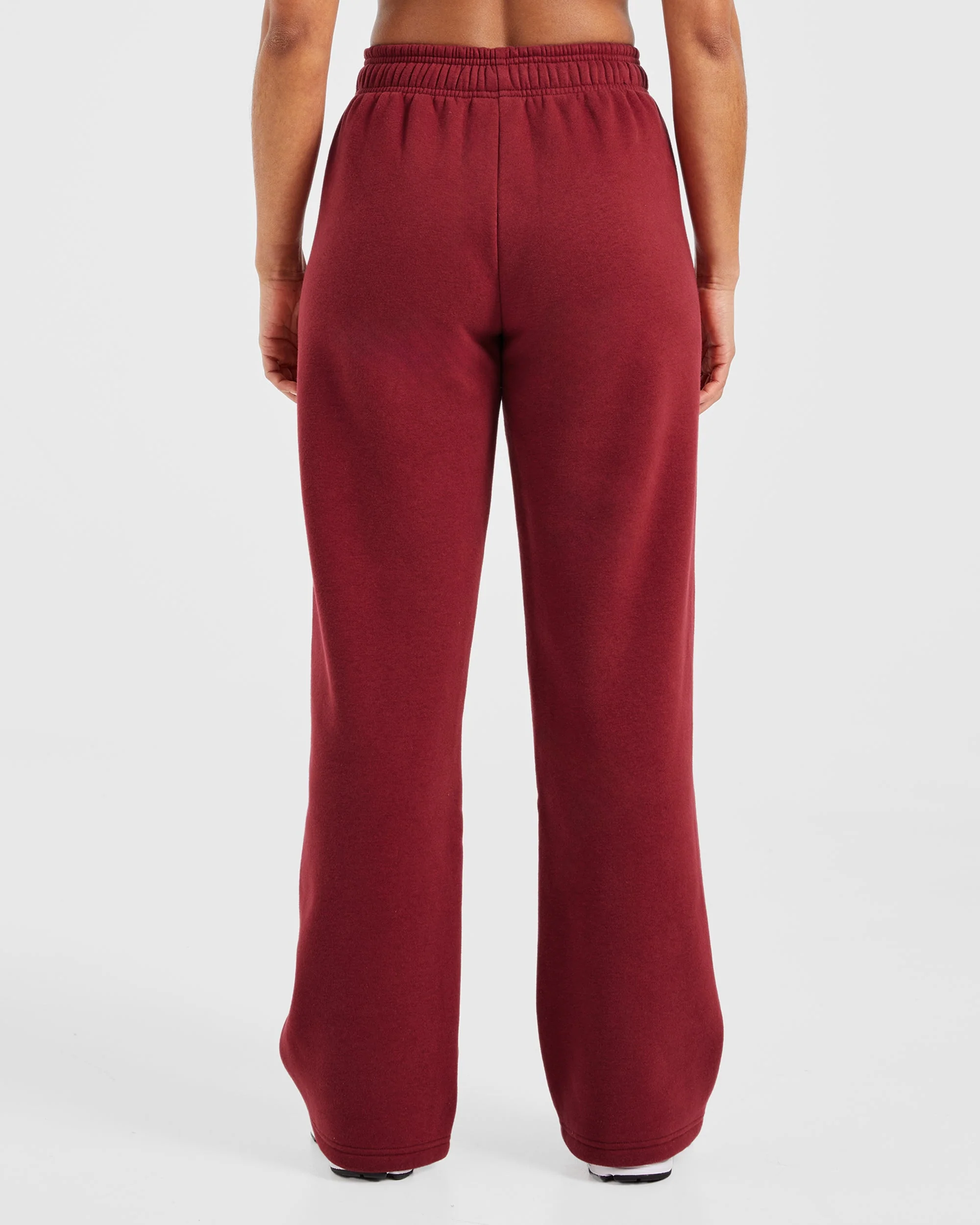 Varsity Embroidered Oversized Straight Leg Joggers - Burgundy - Image 2