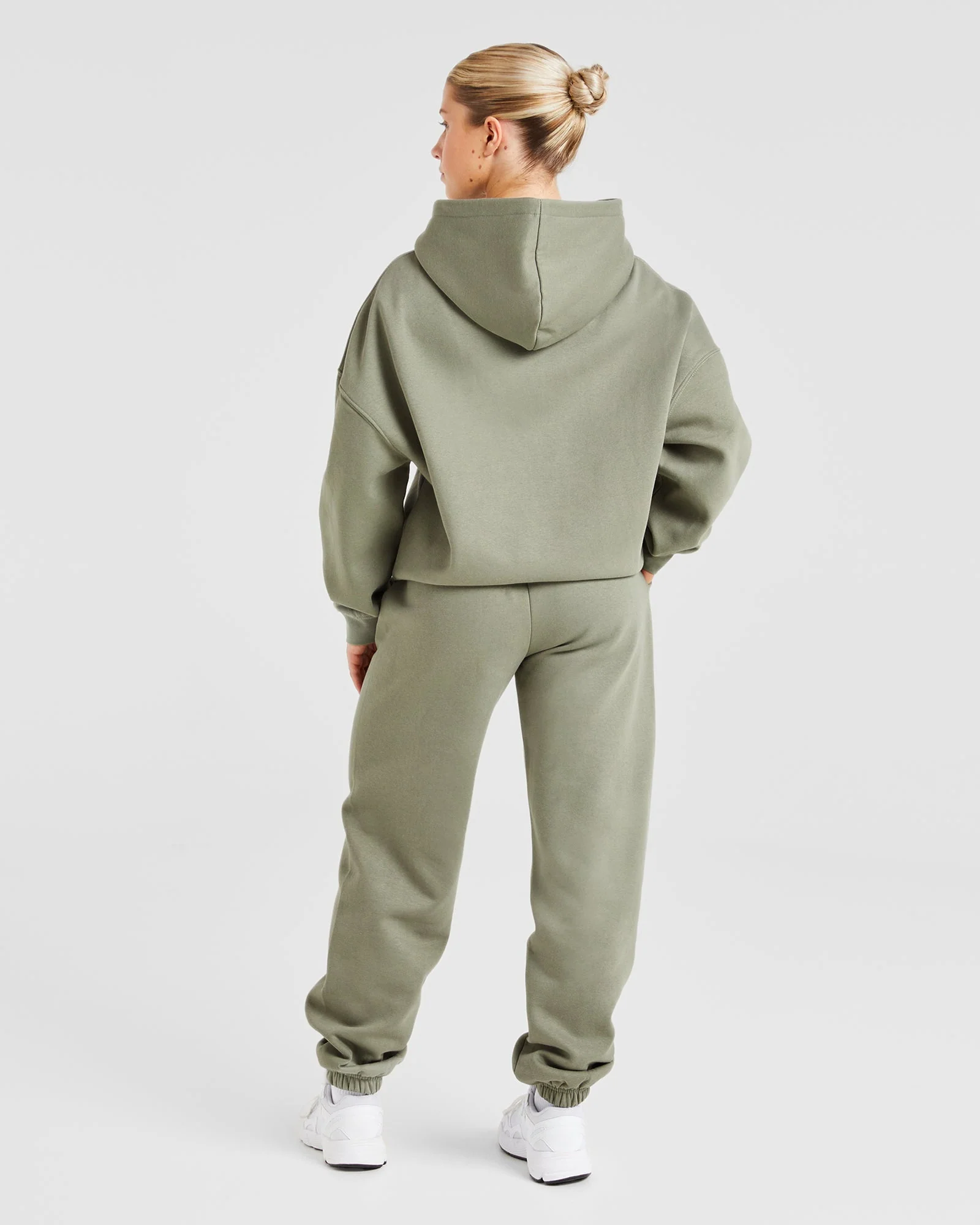 Varsity Graphic Oversized Hoodie - Muted Olive - Image 4