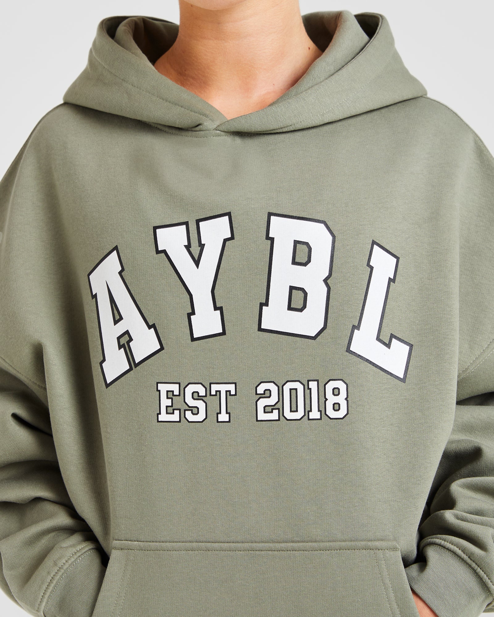 Varsity Graphic Oversized Hoodie - Muted Olive - Image 5