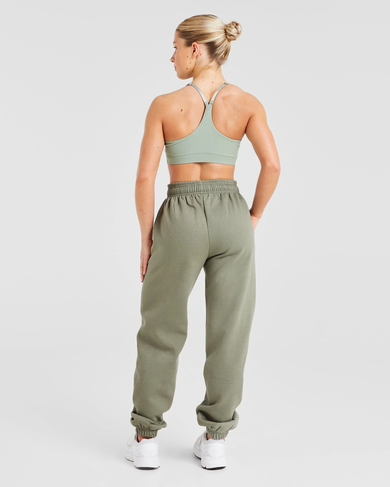 Varsity Graphic Oversized Joggers - Muted Olive - Image 4