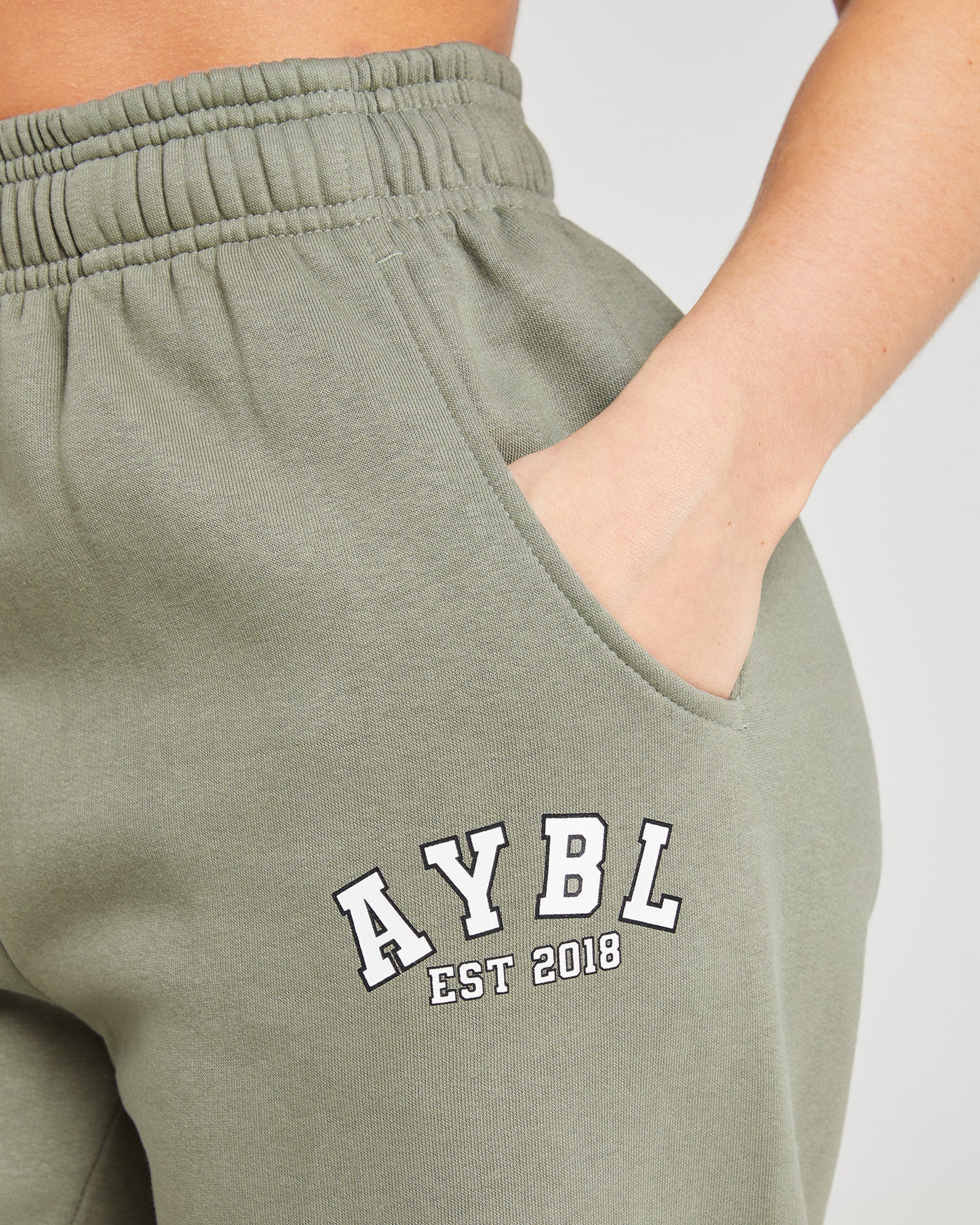 Varsity Graphic Oversized Joggers - Muted Olive - Image 5